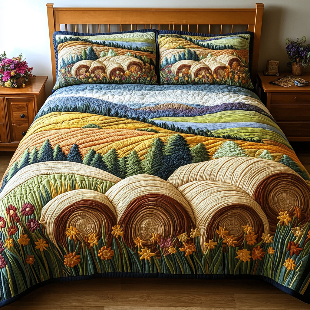 Wheat Meadow Quilted Bedding Set Farm Bedroom Decorating Ideas Best Family Gifts