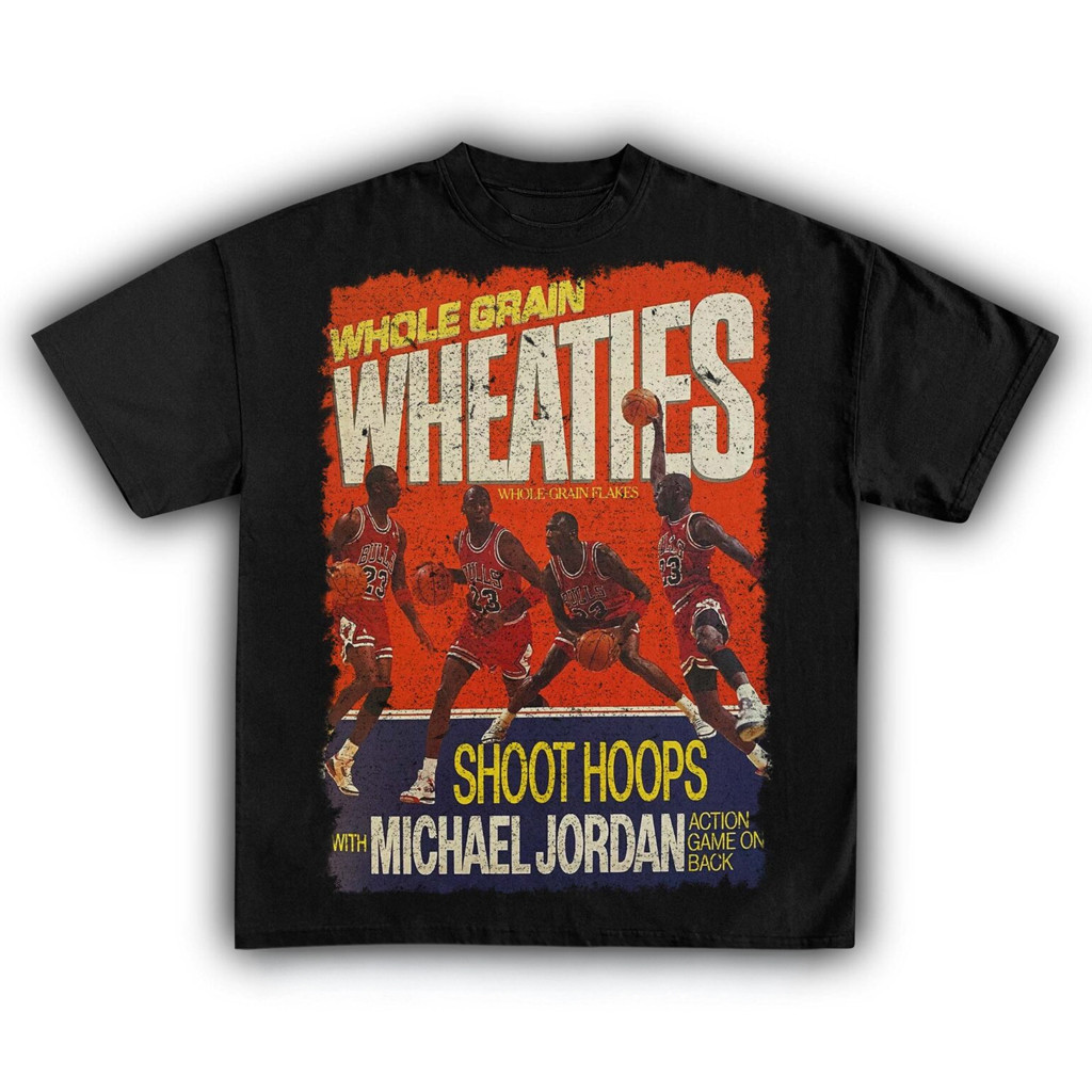 Wheaties Michael Jordan Shoot Hoops 1990 Vintage T-Shirt Basketball Enthusiast Gifts