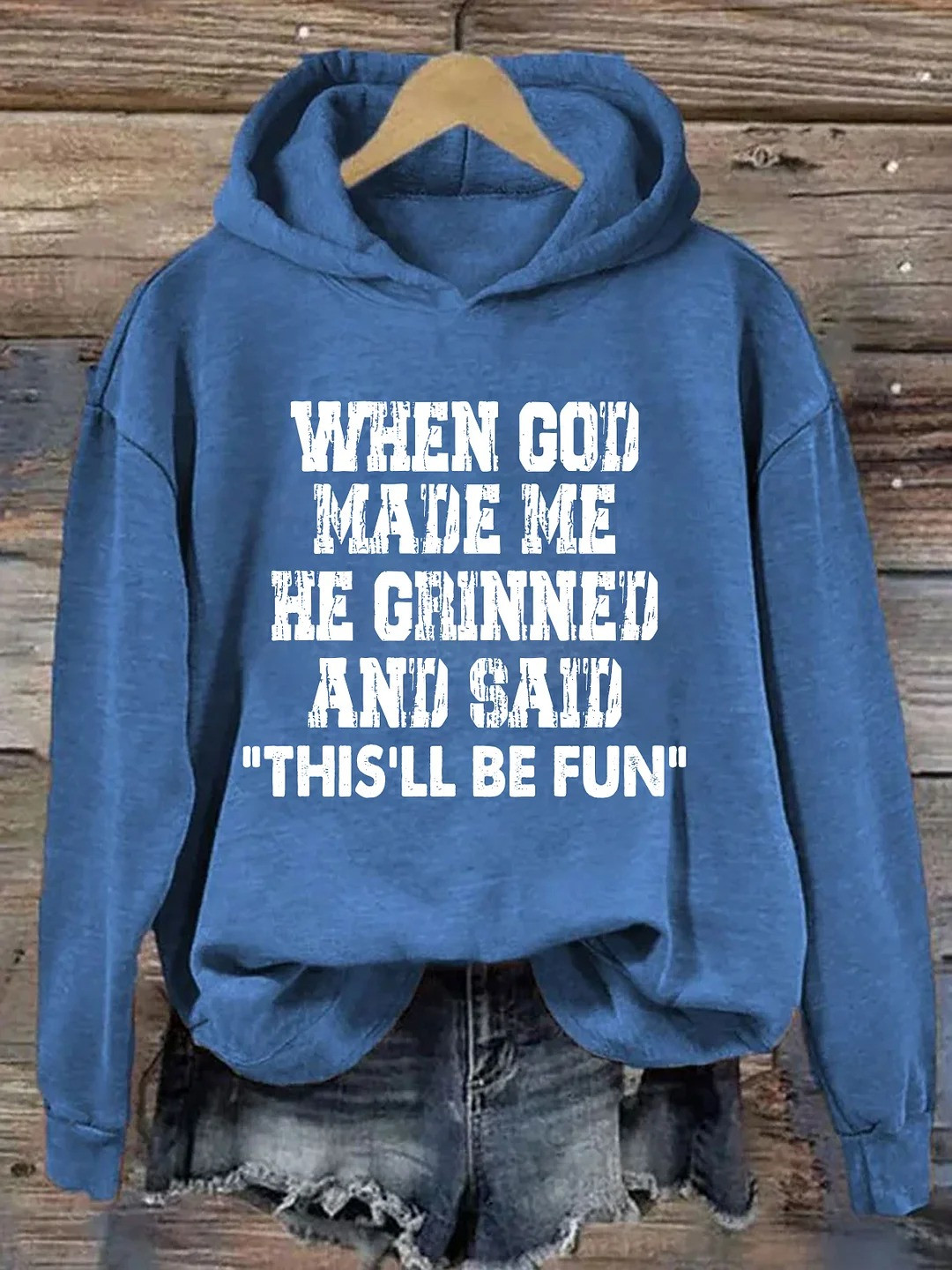 When God Made Me He Grinned And Said This ll Be Fun Hoodie Christian Gifts For Women's