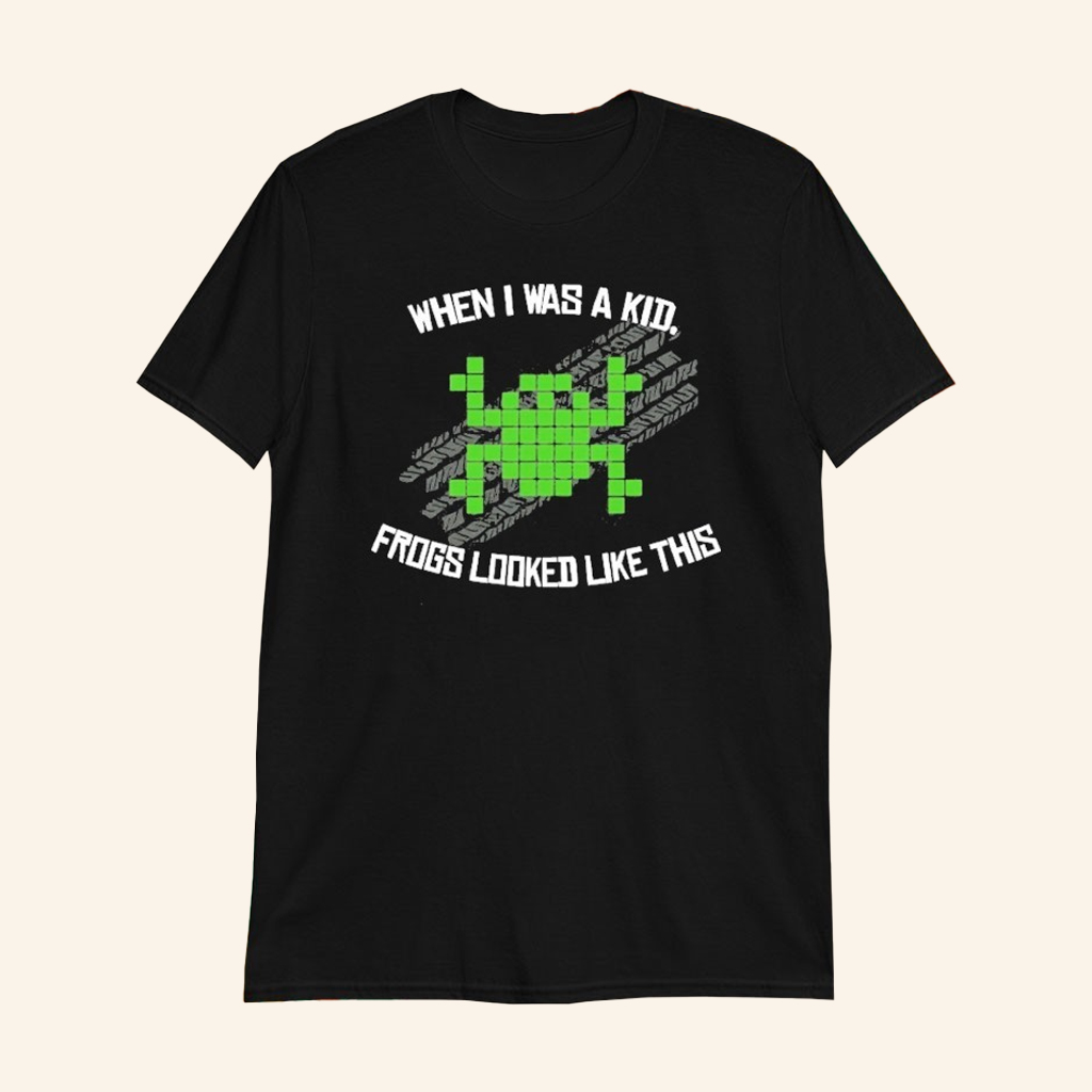 When I Was A Kid Frogs Looked Like This T-Shirt Frog Pixelated Shirt Gifts For Him