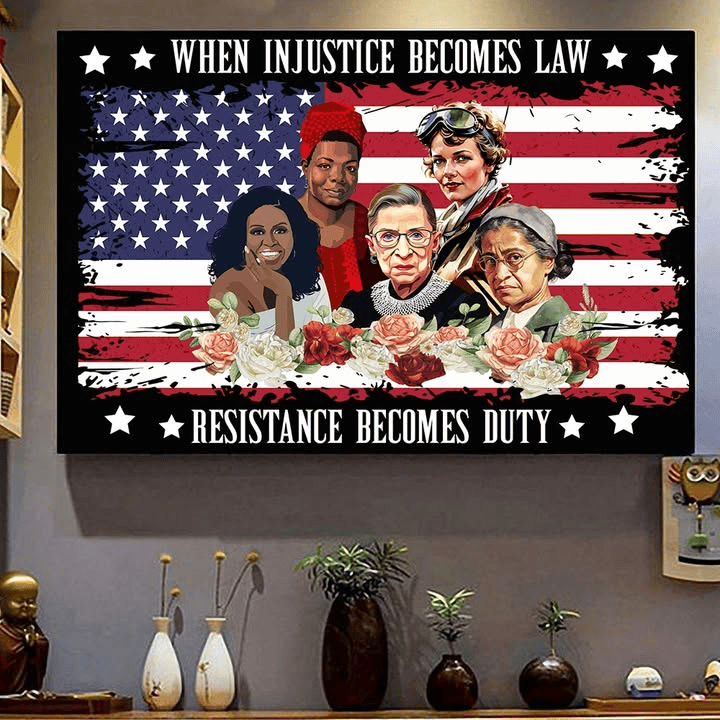 When Injustice Becomes Laws Resistance Becomes Duty Poster Political Art Print Social Justice Wall Art Decor