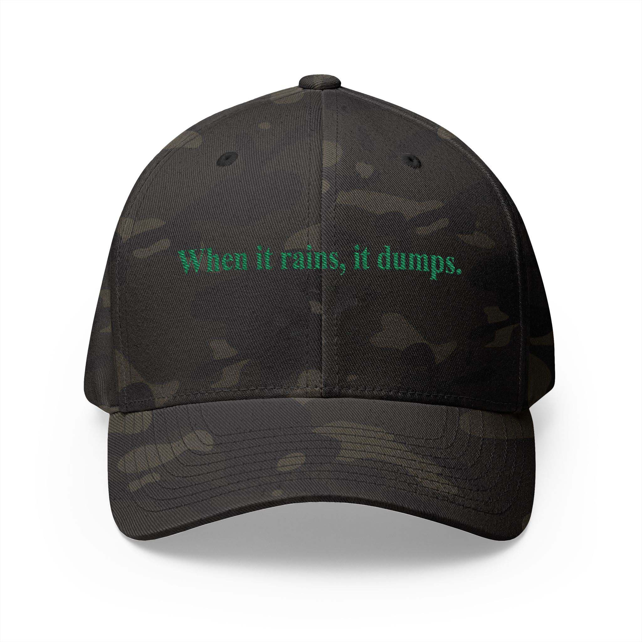 When It Rains It Dumps Baseball Hat Camo Streetwear Fan Gear Gift For Sports Fans