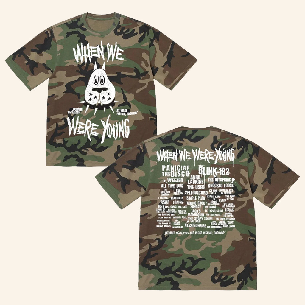 When We Were Young Festival Merch Camo Dog T-Shirt Best Christmas Gifts For Boyfriend