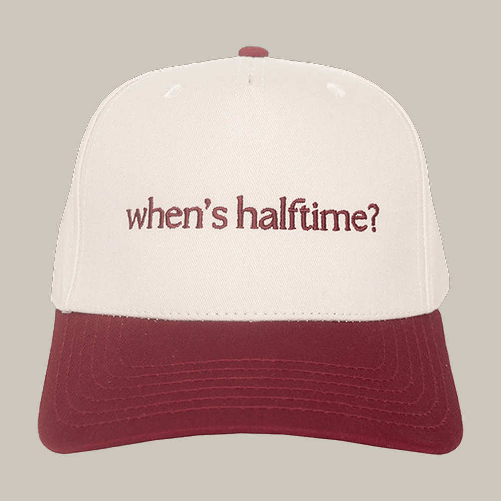 When's Halftime Two Toned Vintage Hat Super Bowl Game Day Hat Gift For Friends