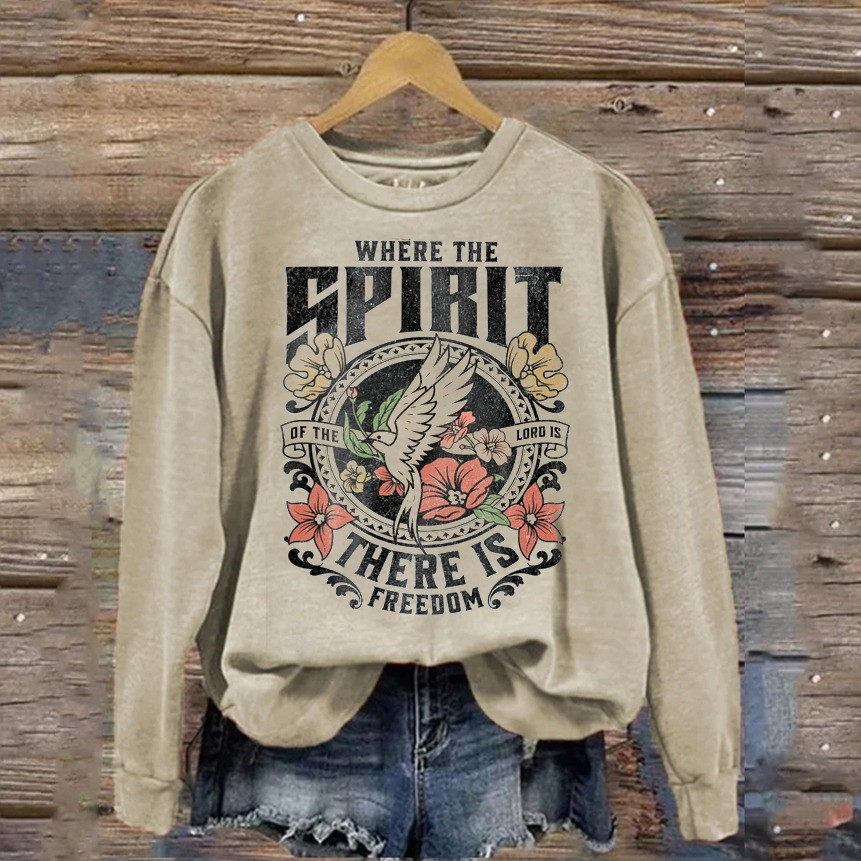Where The Spirit Sweatshirt Faith Clothing Xmas Holiday Gifts For Christians