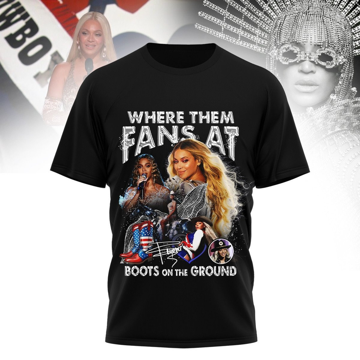 Where Them Fans At Boot On The Ground T-Shirt For Fans Gifts For Men Women