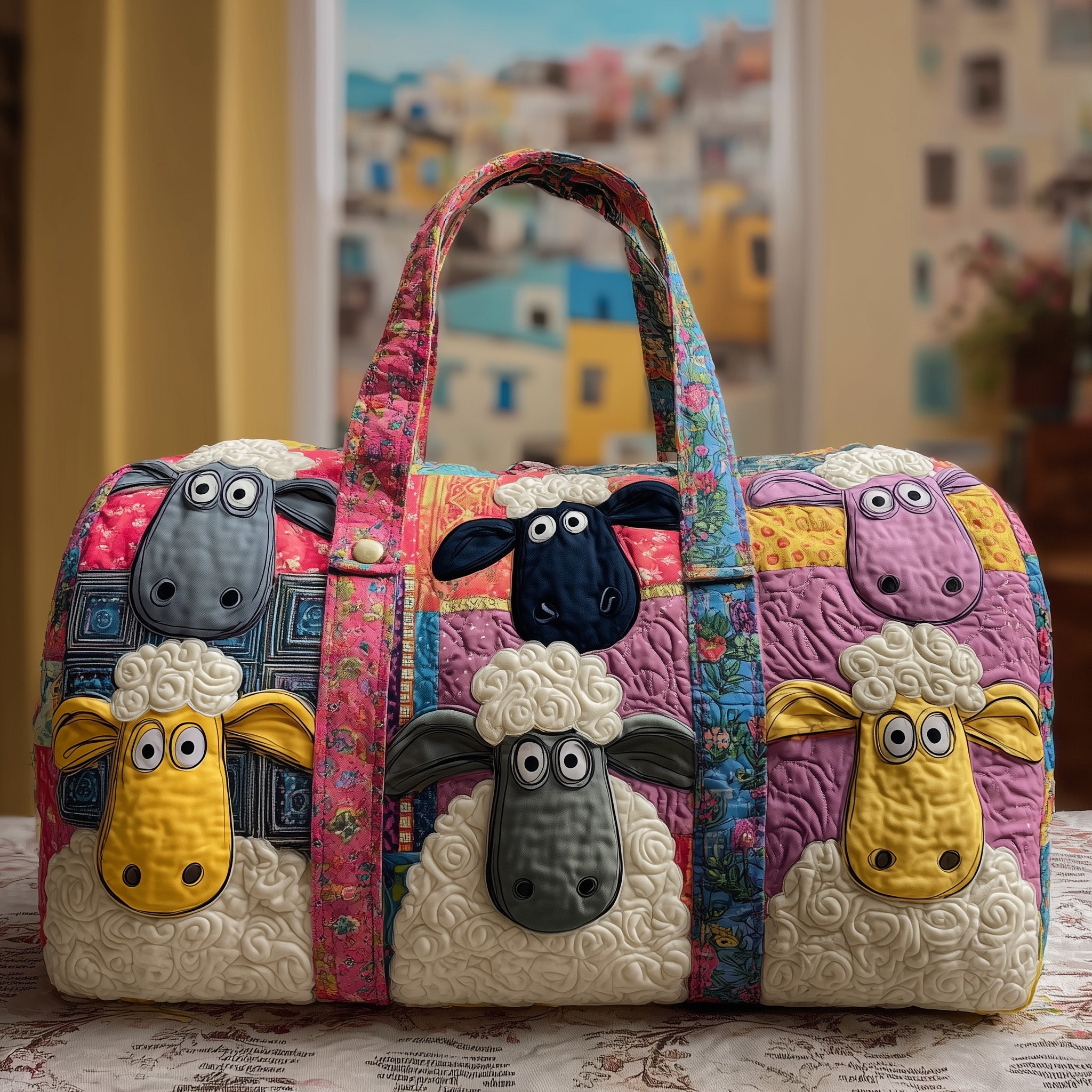 Whimiscal Sheep Quilted Duffle Bag Gift For Kids