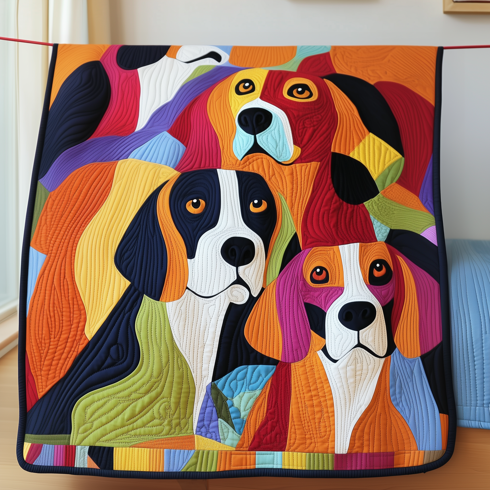 Whimsical Beagle Quilted Blanket Christmas Throw Blanket Best Christmas Gifts For Women