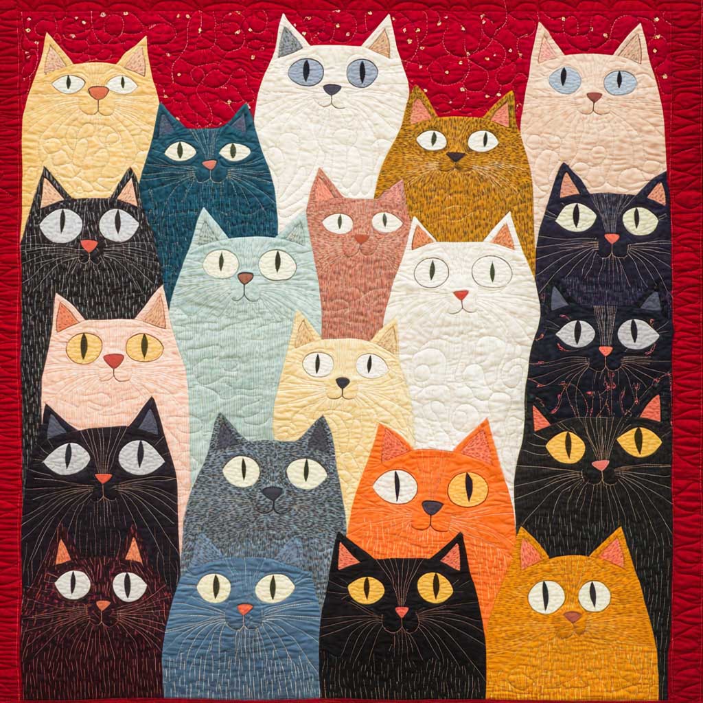 Whimsical Cat Quilt Blanket Gifts For Men Who Have Everything