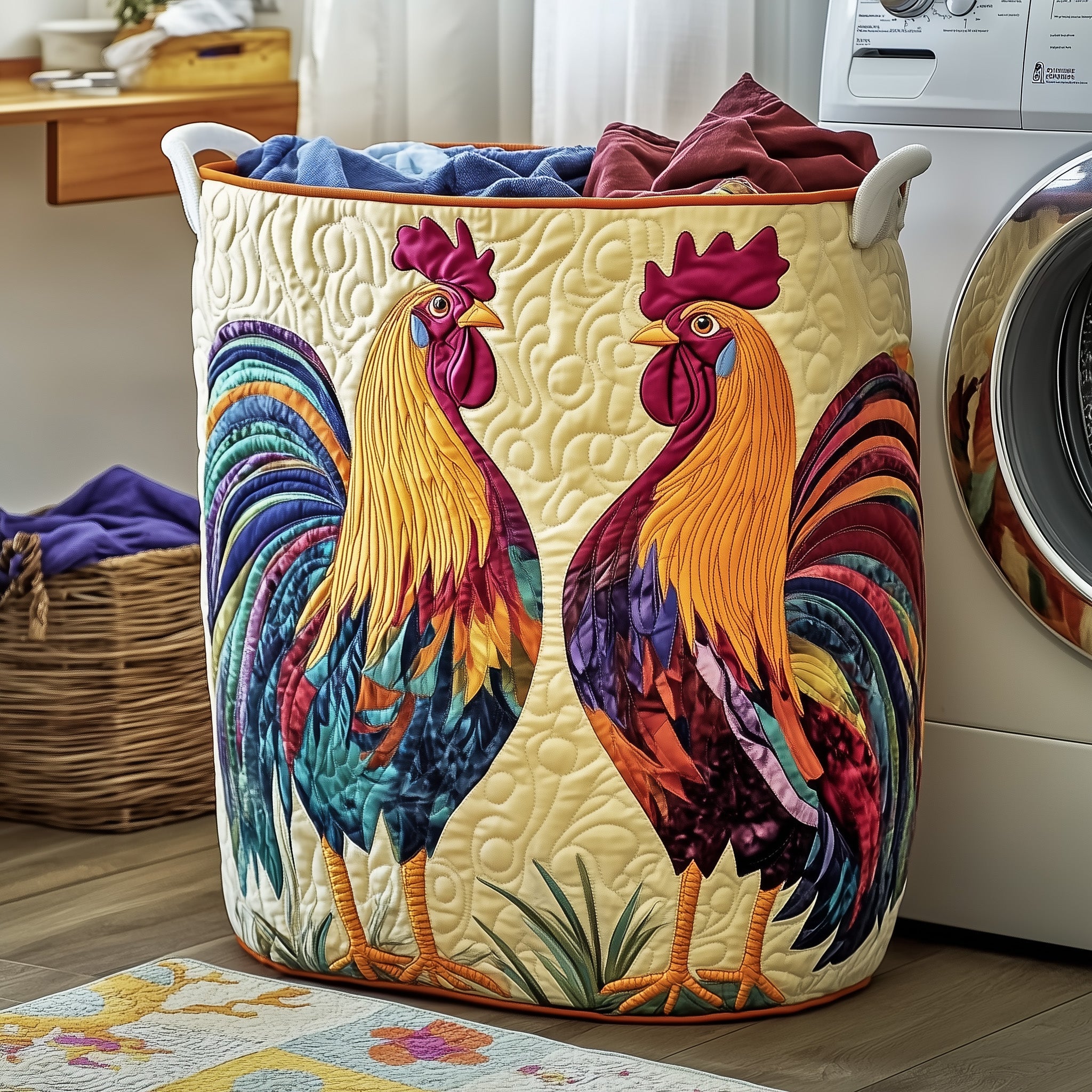 Whimsical Chicken Quilted Laundry Basket Best Gifts For Chicken Owners