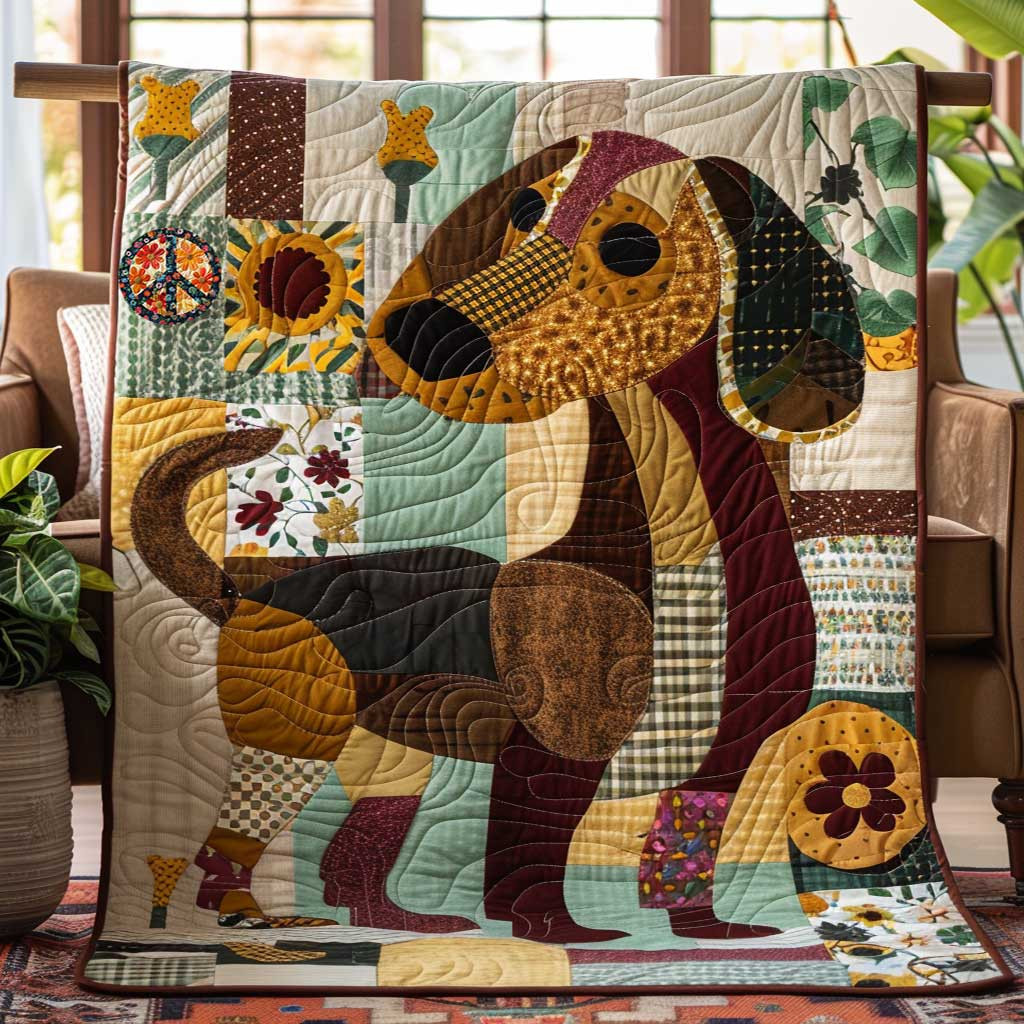 Whimsical Dachshund Quilt Blanket Best Throw Blanket Awesome Mother's Day Gifts 2025
