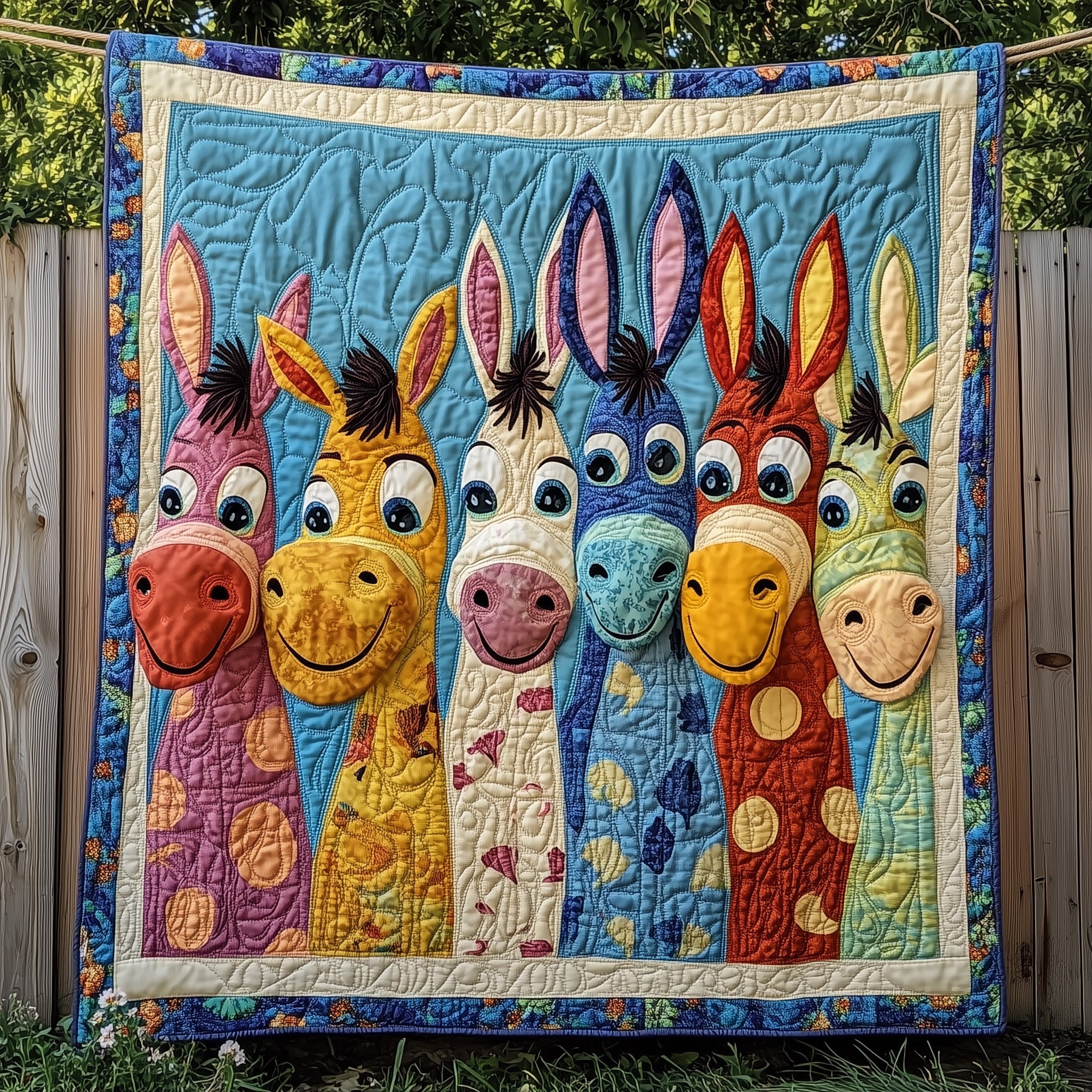 Whimsical Donkey Quilted Blanket Best Couch Throw BlanketDonkey Gift Ideas Christmas