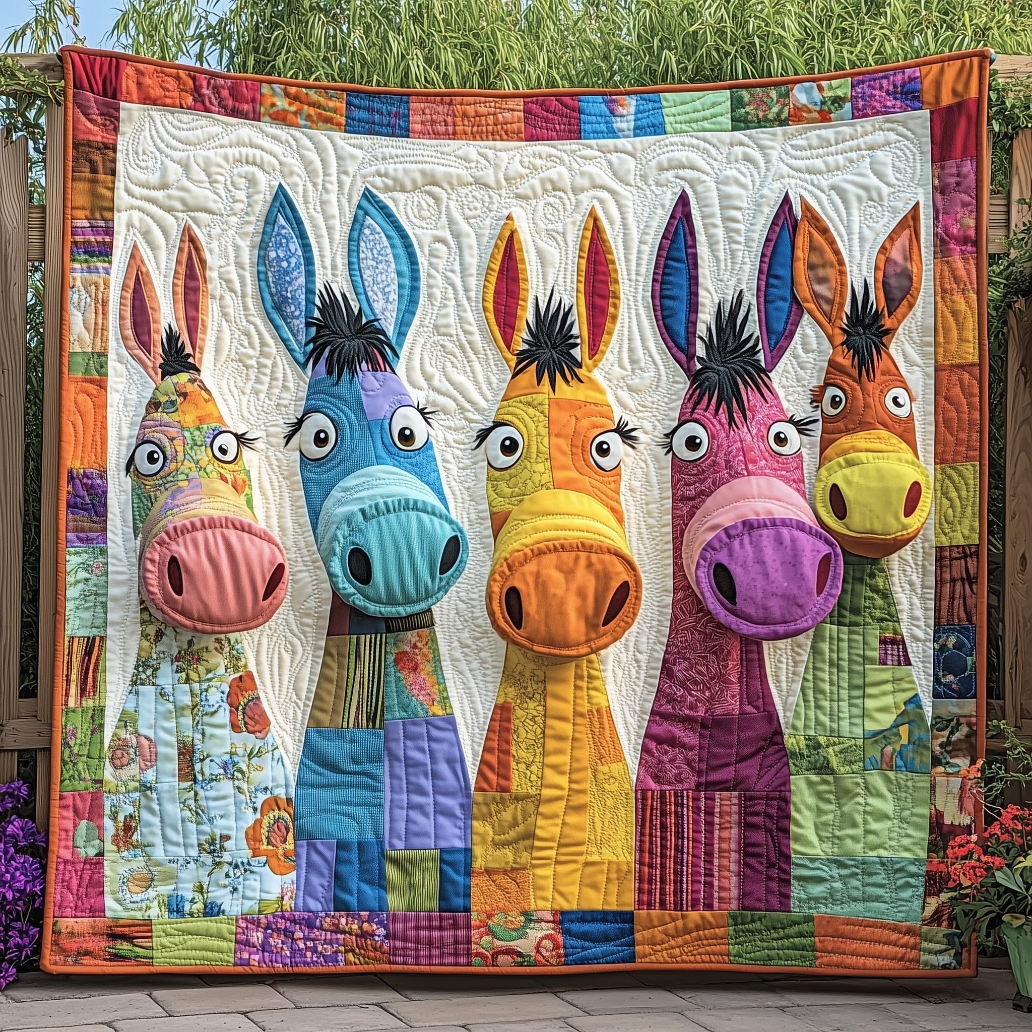 Whimsical Donkey Quilted Blanket Best Couch Throw BlanketDonkey Related Gifts