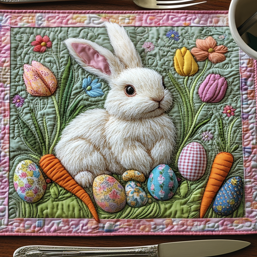 Whimsical Easter Quilted Place Mat Christmas House Decor Best Easter Gifts