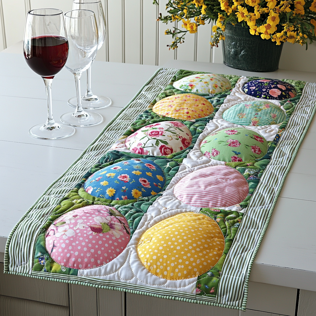 Whimsical Easter Quilted Table Runner Easter Table Ideas Funny Gifts For Friends