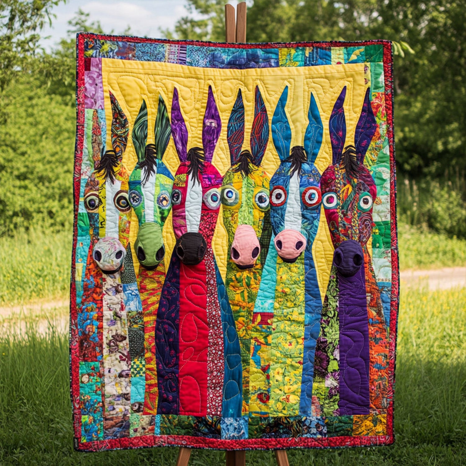 Whimsical Farm Animal Quilted Blanket Christmas Bedroom Decor Donkey Gift Ideas