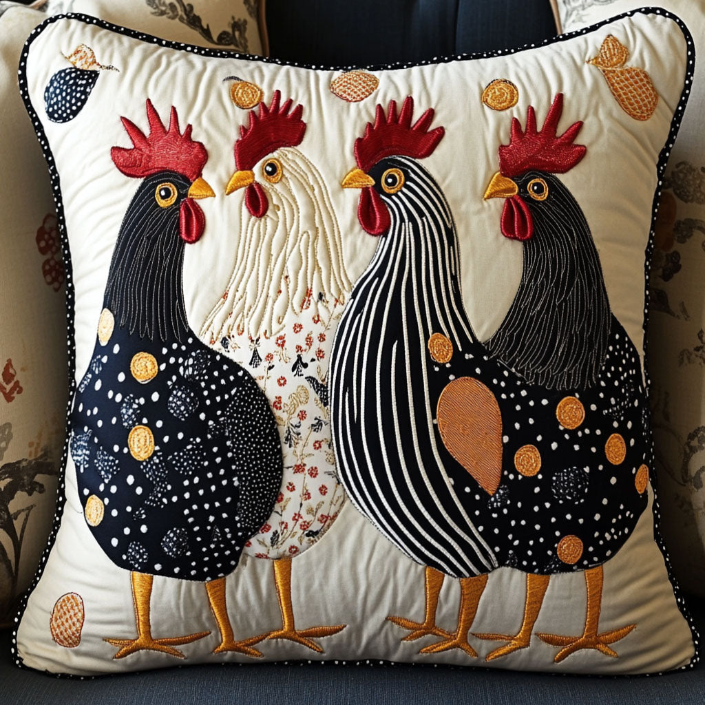 Whimsical Feathers Quilted Pillow Case Best Cool Pillow Cases Chicken Christmas Presents