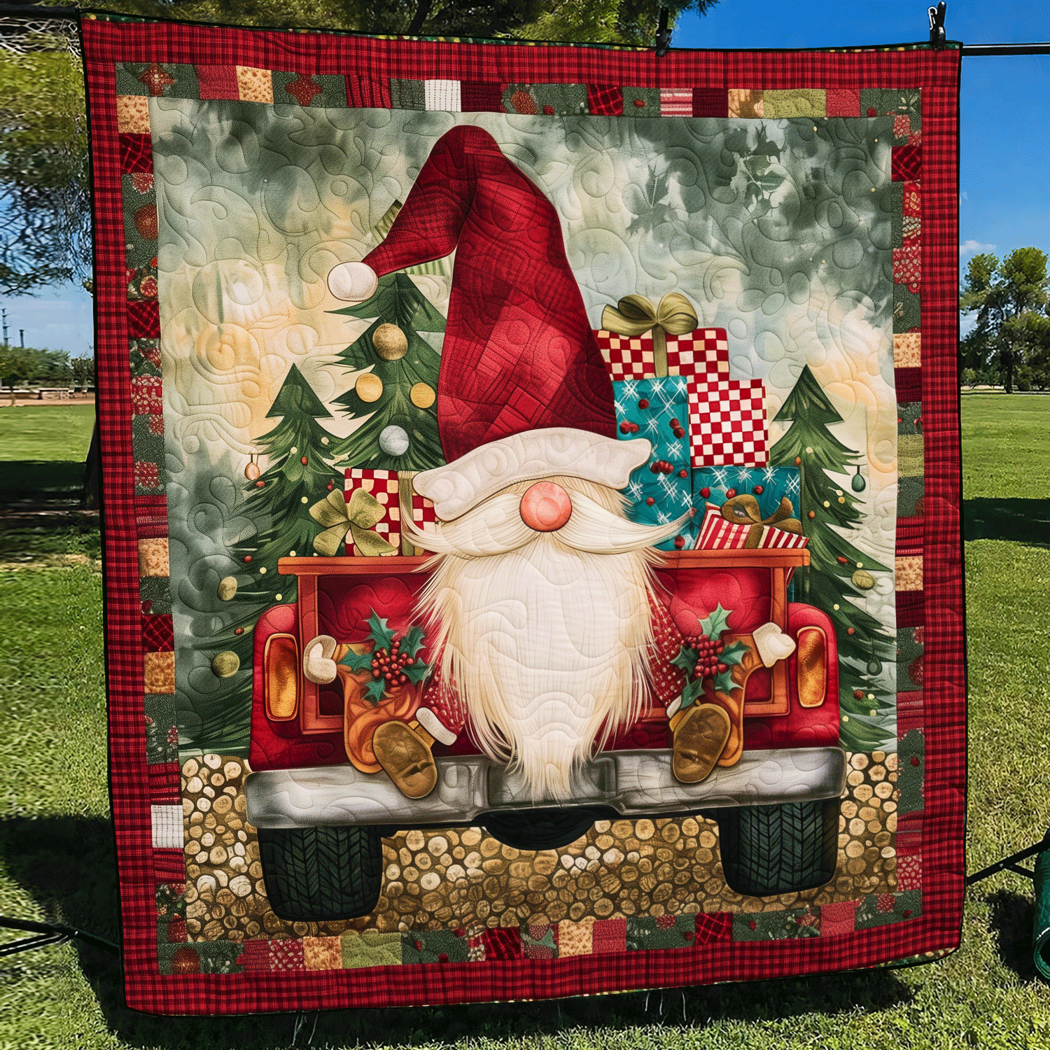 Whimsical Gnome Quilted Blanket Best Christmas Gifts For Women