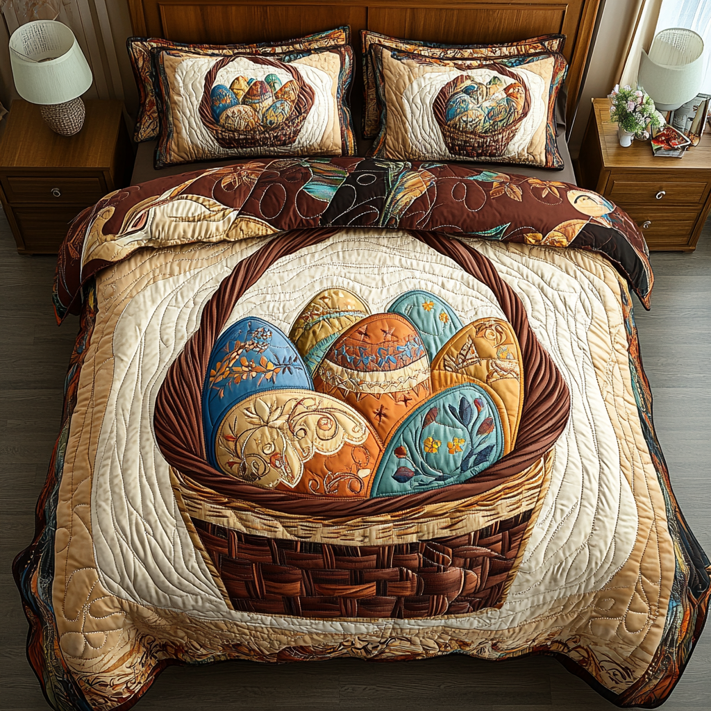 Whimsical Hatch Quilted Bedding Set Bed Decor Ideas Cute Easter Gift Items