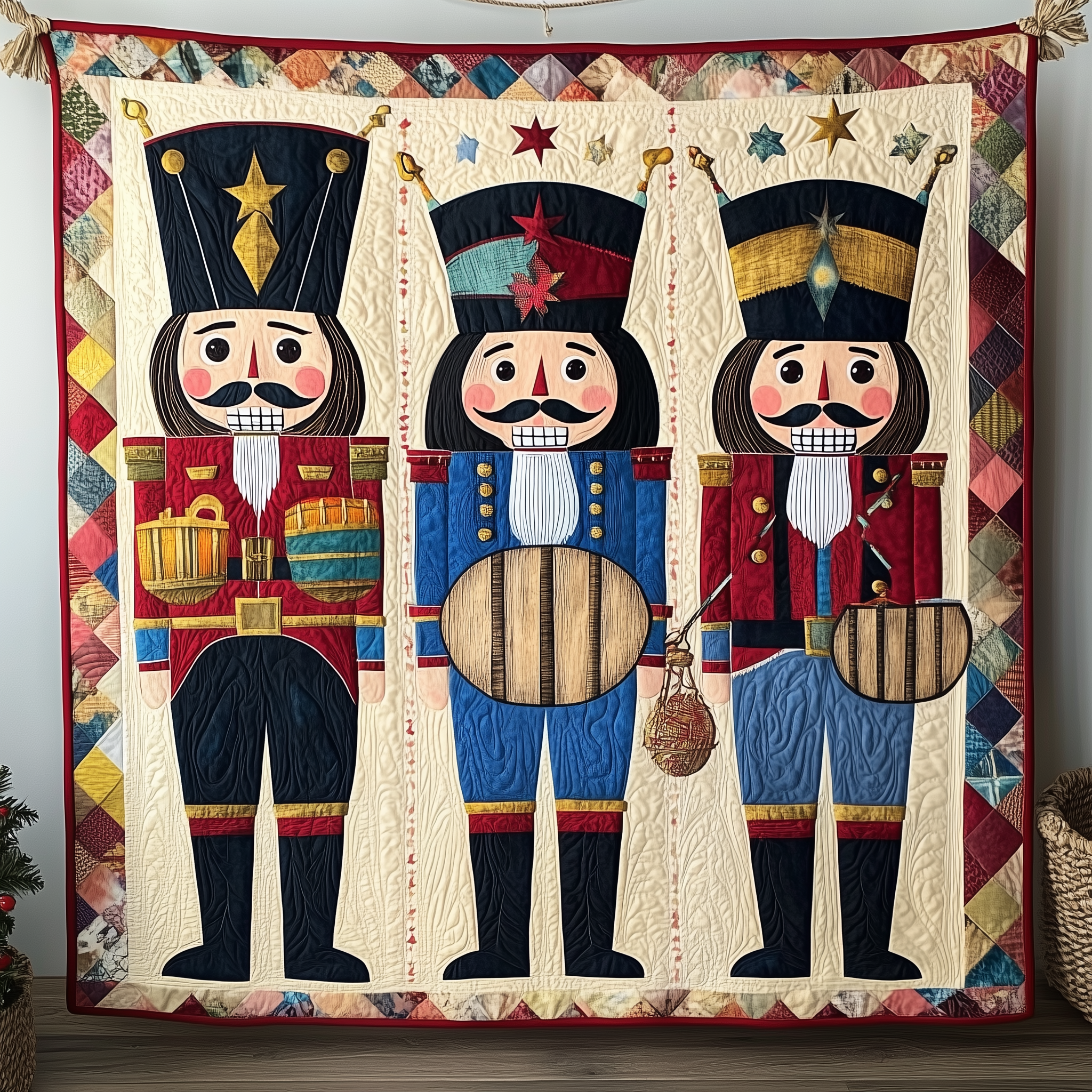 Whimsical Nutcracker Quilted Blanket Christmas Quilted Blanket Christmas Gifts For Mom