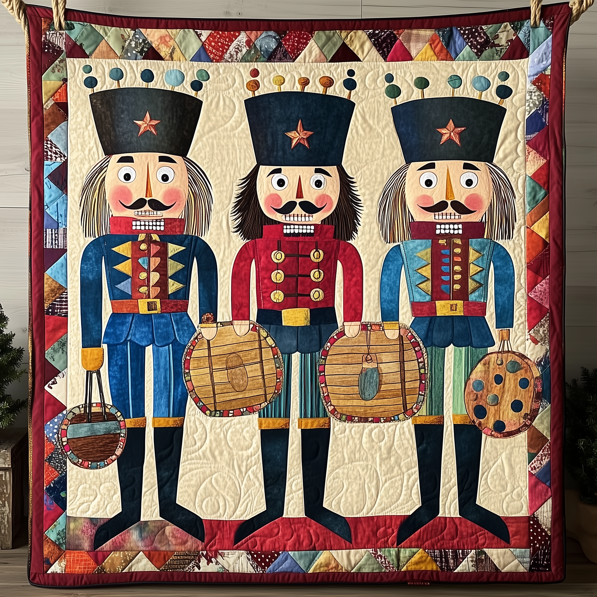 Whimsical Nutcracker Quilted Blanket Christmas Quilted Blanket Christmas Gifts For Parents