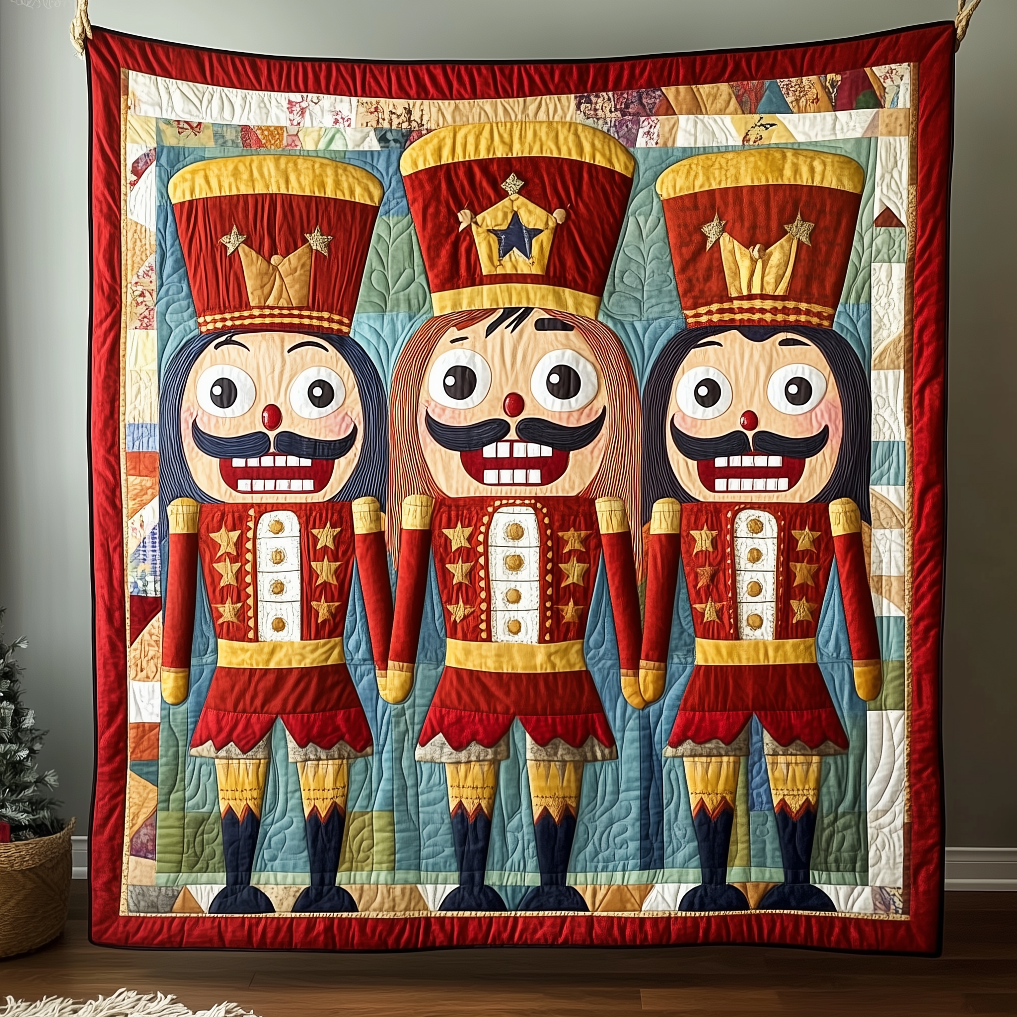 Whimsical Nutcracker Quilted Blanket Christmas Throw Blanket Christmas Gifts For Grandparents