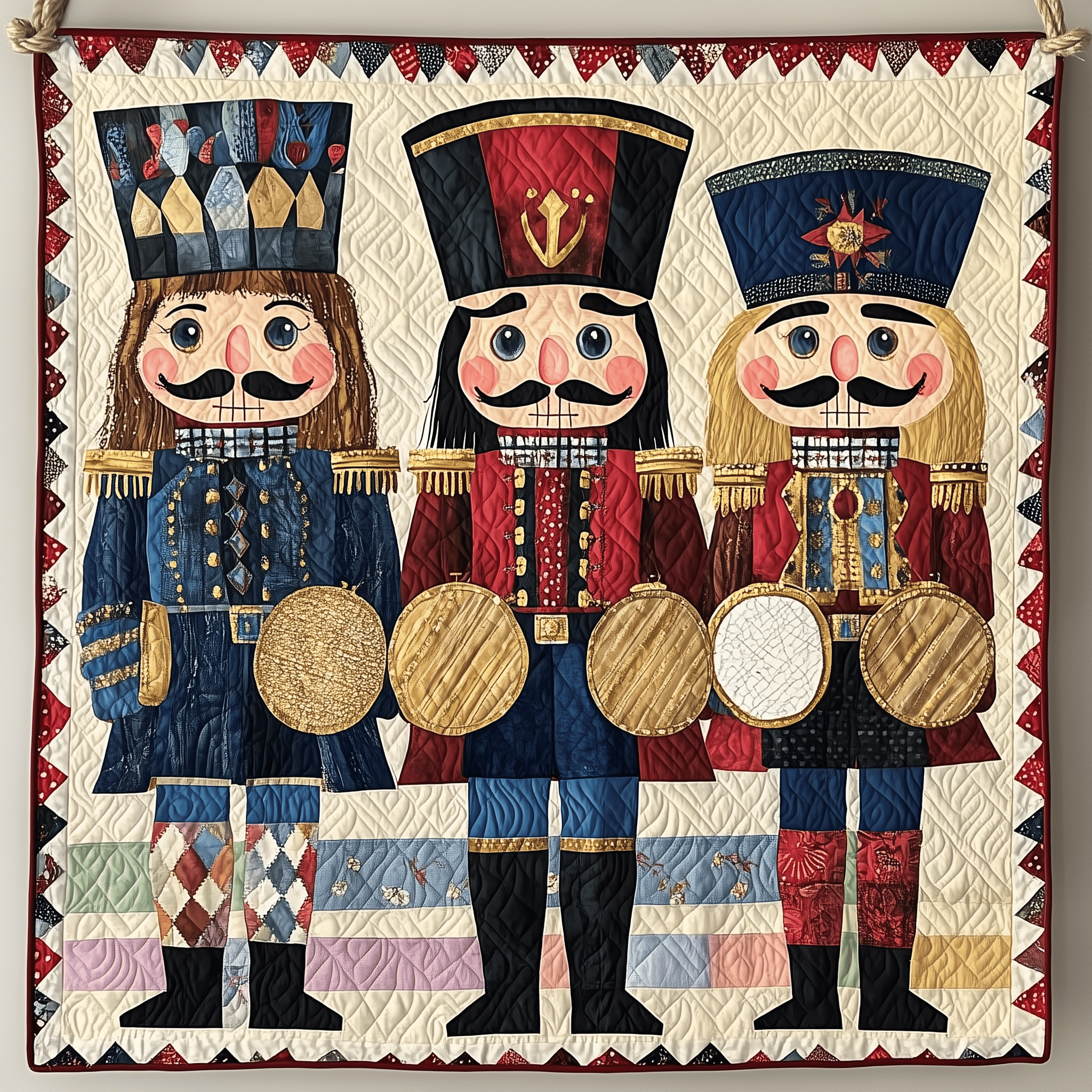 Whimsical Nutcracker Quilted Blanket Christmas Throw Blanket Farmers Wife Gifts for Christmas