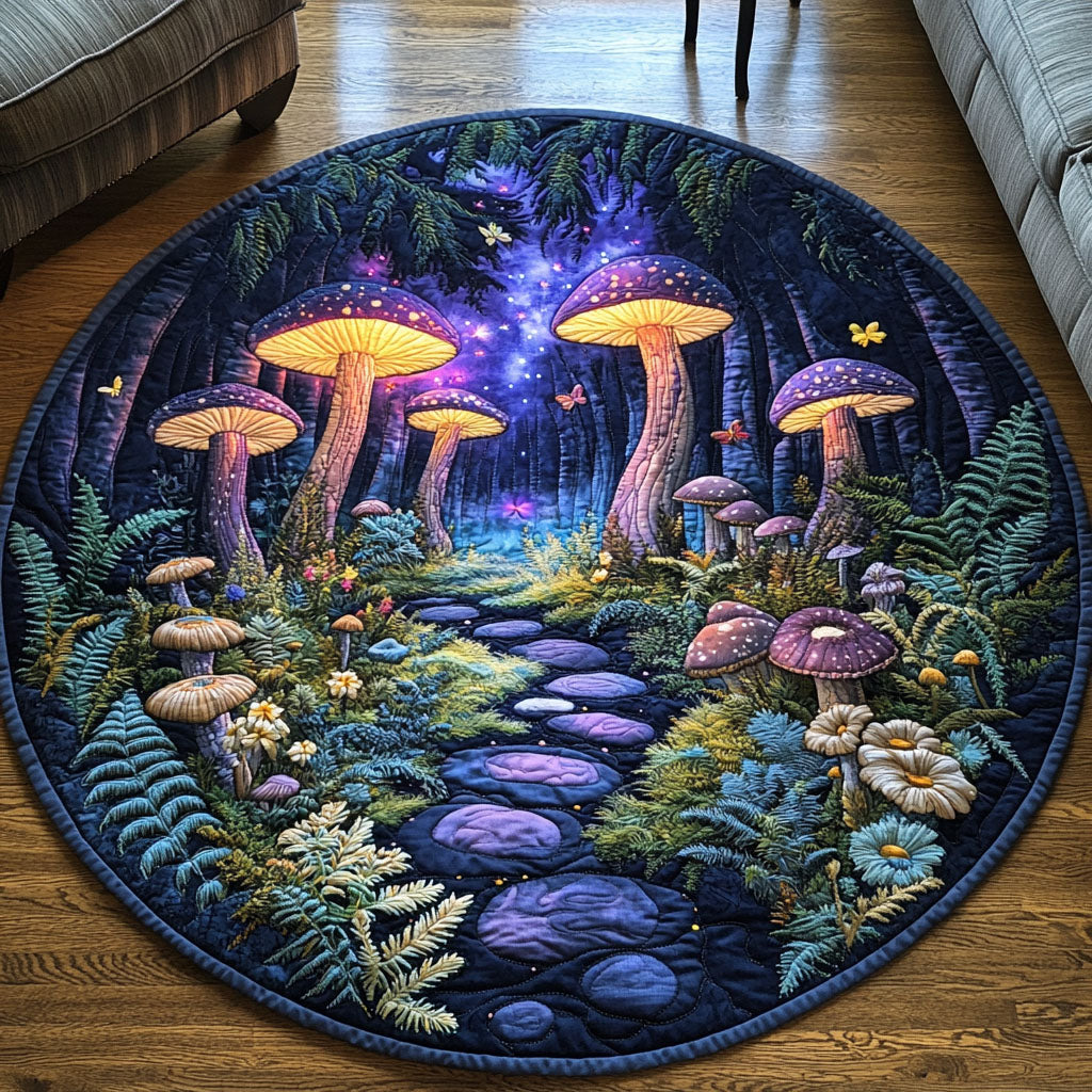 Whimsical Pathway Quilted Round Mat Home Front Door Design Gift Ideas For Farm Dad
