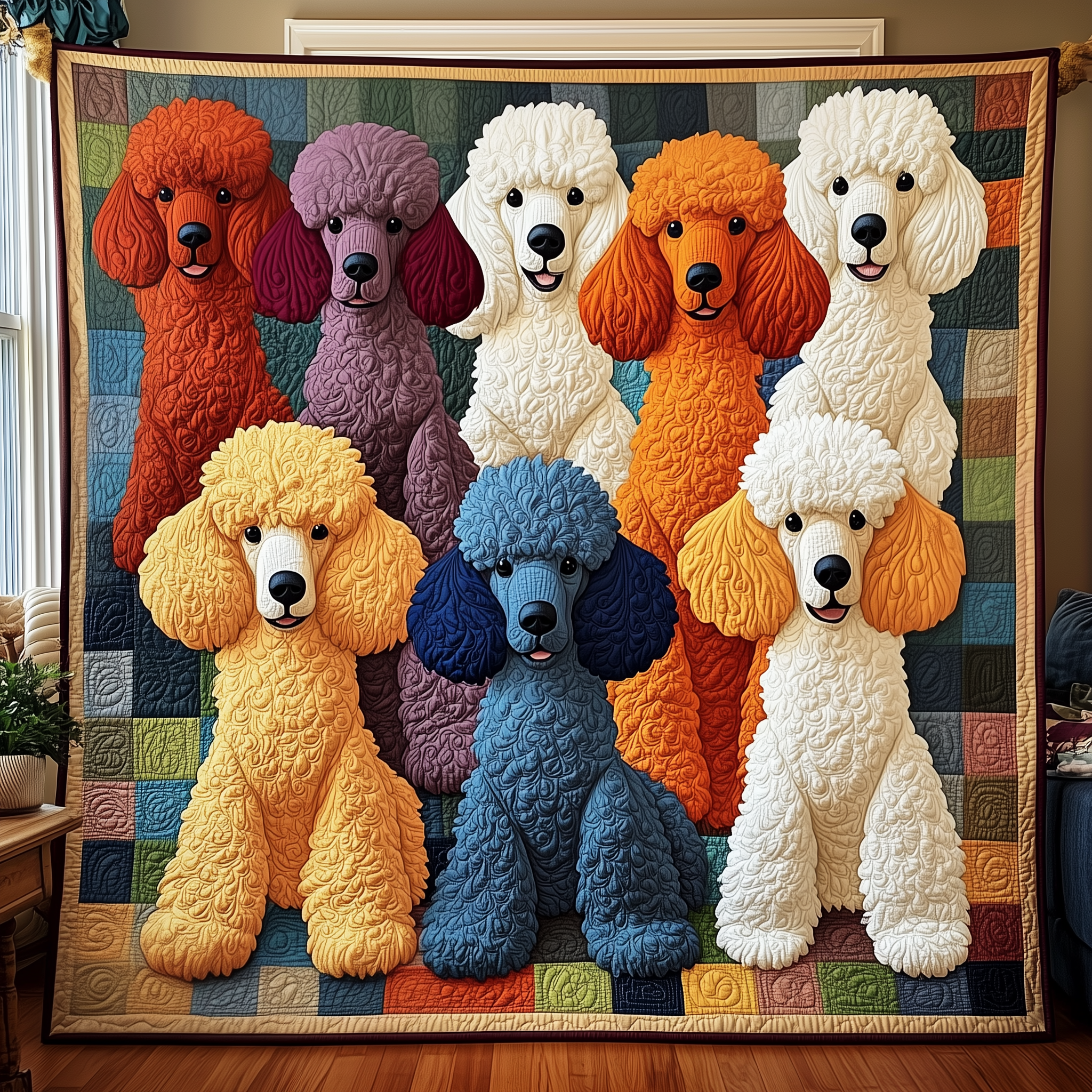Whimsical Poodle Quilted Blanket Christmas Throw Blanket Christmas Ideas For Mom