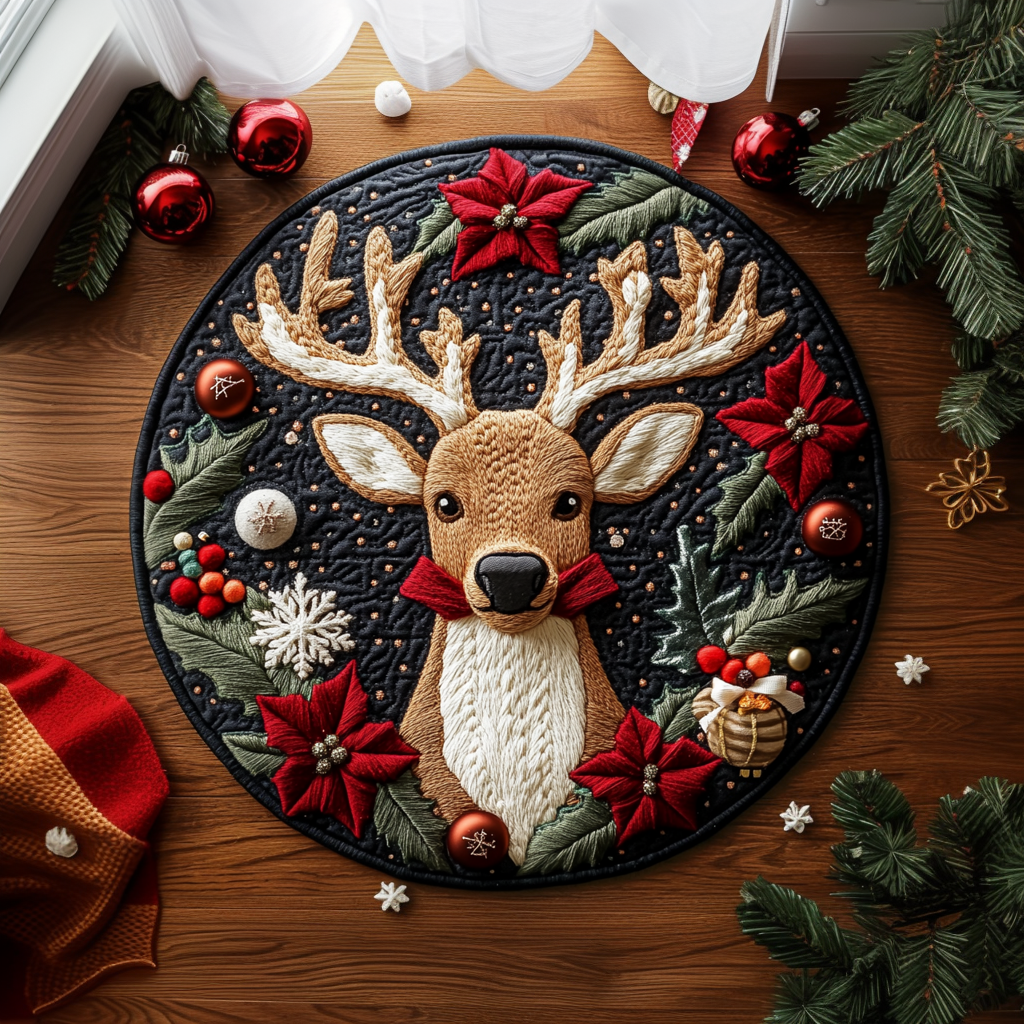 Whimsical Quilted Round Mat Home Entrance Decor Ideas Presents From Santa Ideas