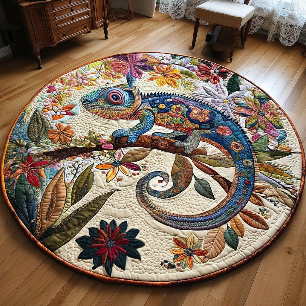 Whimsical Scales Quilted Round Mat Home Front Door Design Christmas Floral Gifts