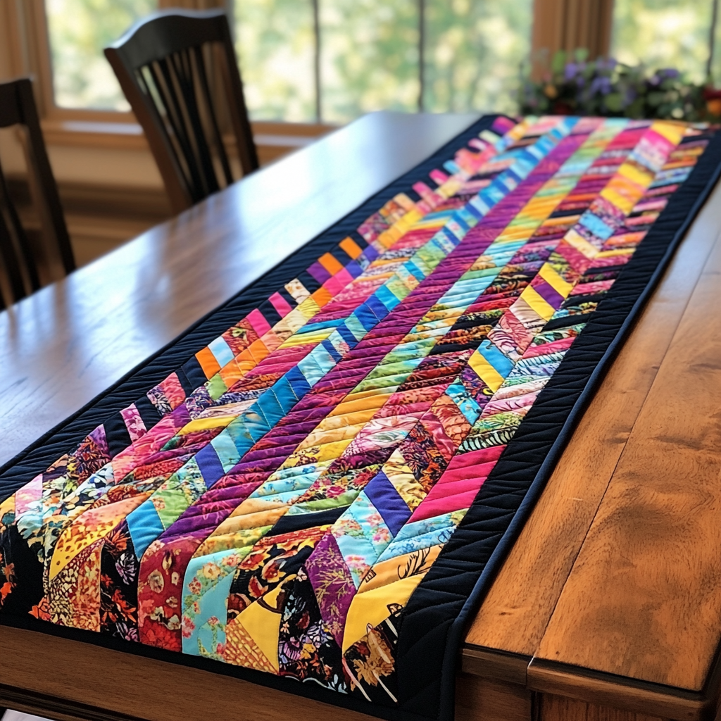 Whimsical Weave Quilted Table Runner Dining Table Decor Family Gift Ideas