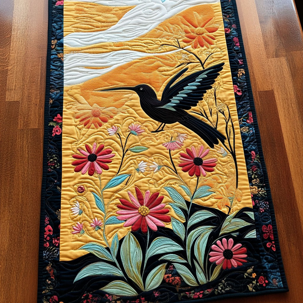 Whimsical Whirl Quilted Table Runner Dining Table Decor Ideas Cool Gifts For Hummingbird Lovers