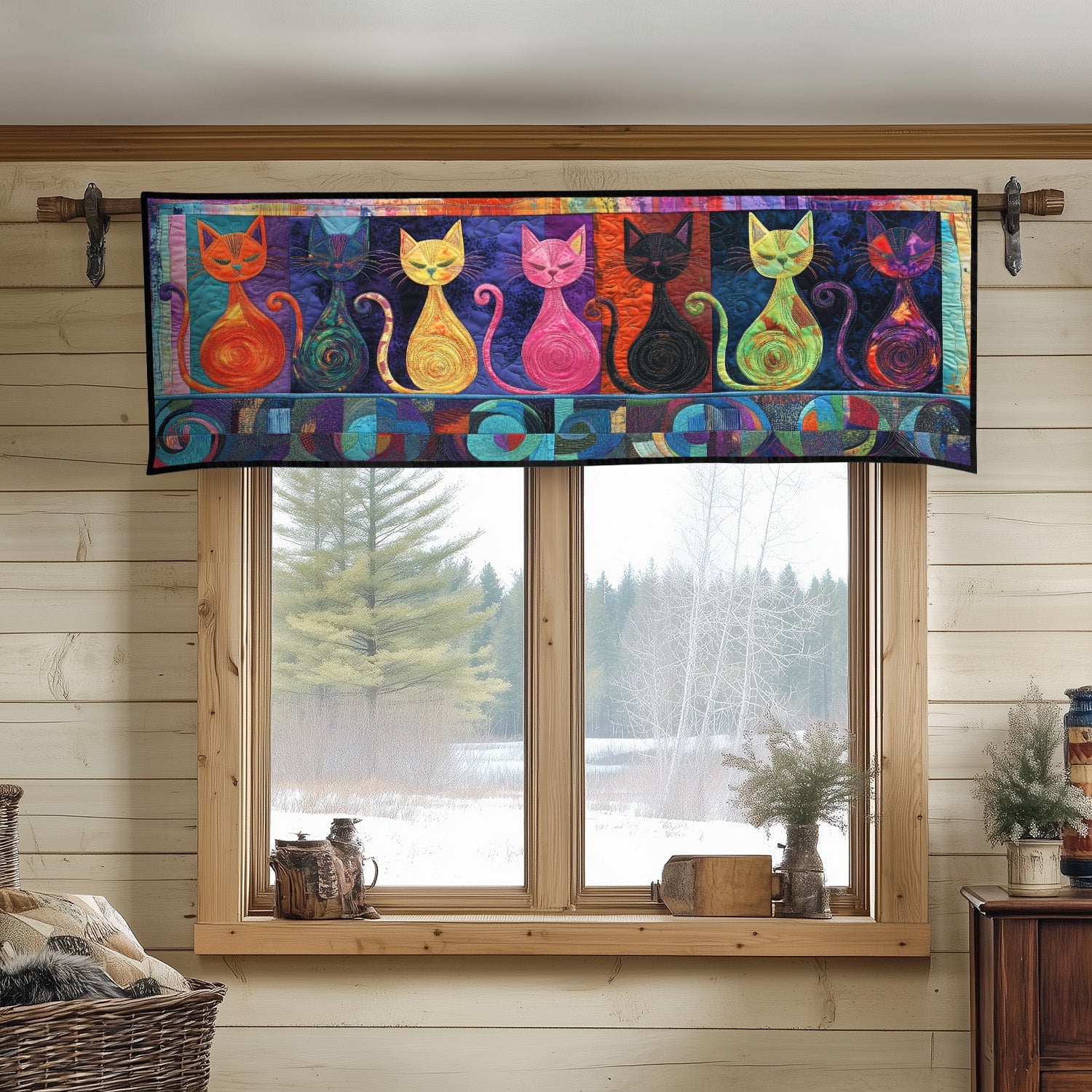 Whimsical Whiskers Quilted Valance Entryway Decor Best Christmas Gifts For Cat Lovers