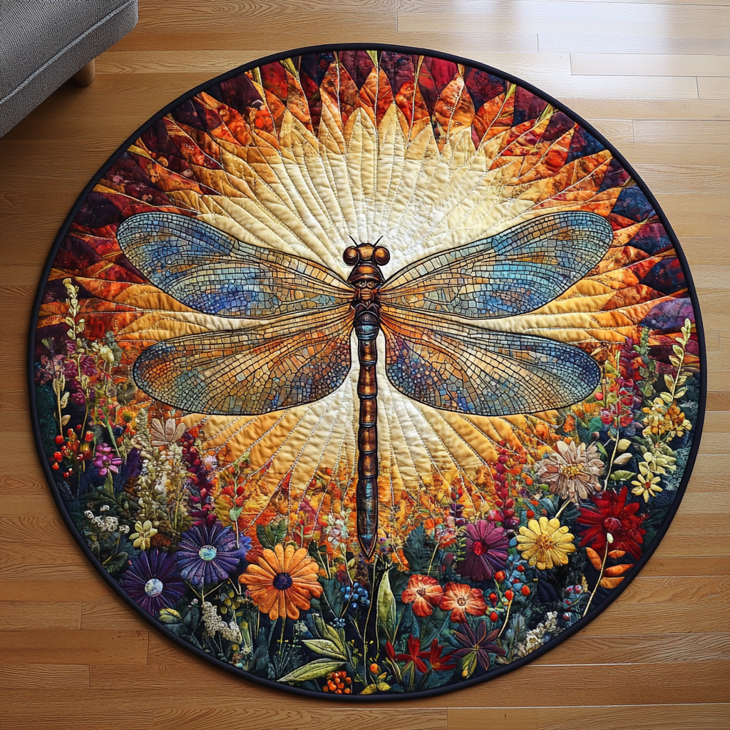 Whimsical Wings Quilted Round Mat Entryway Christmas Decor Ideas Dragonfly Gifts For Him
