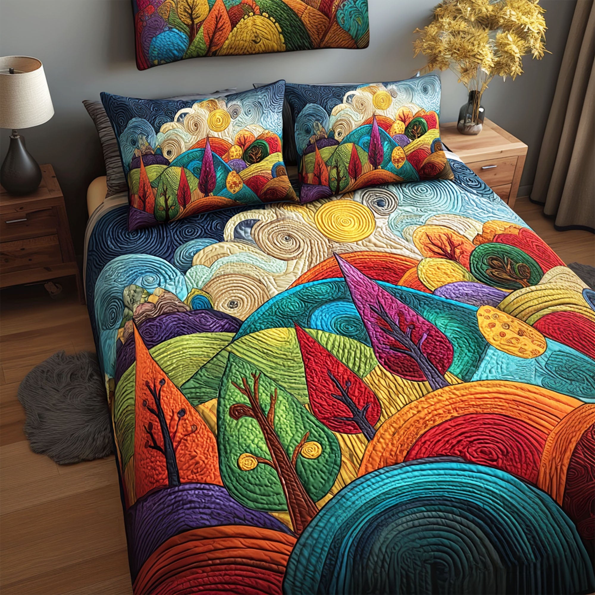 Whimsy Garden Quilted Bedding Set Forest Bedroom Decor Ideas Christmas Ideas Present For Men