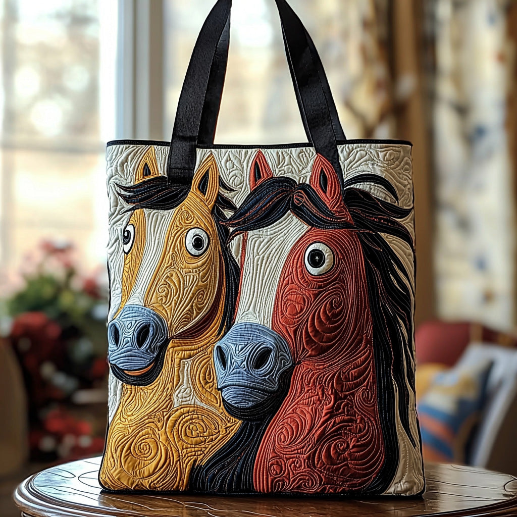Whimsy Hoof Quilted Tote Bag Horse Birthday Presents