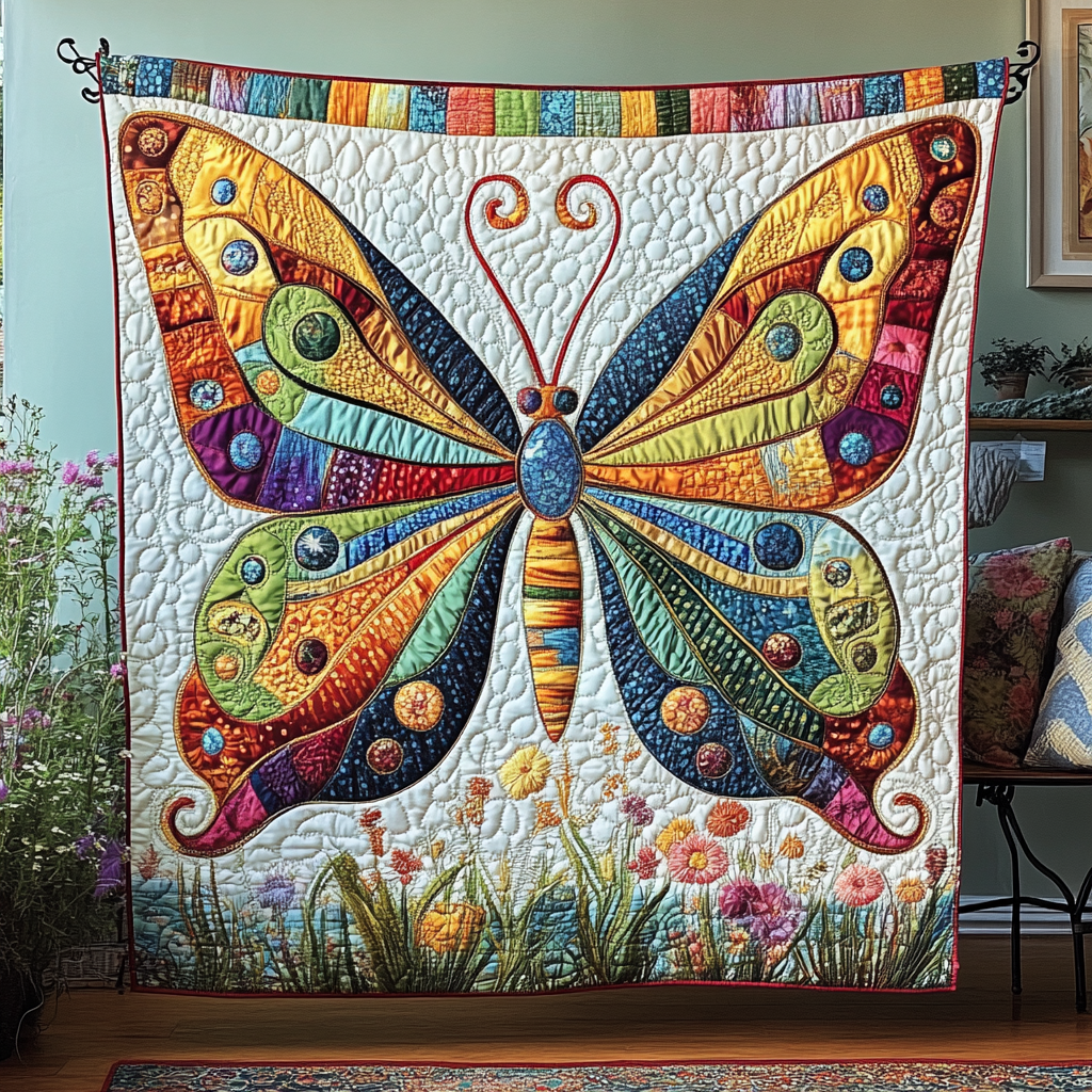 Whimsy Wings Quilted Blanket Bedroom Decor Christmas Butterfly Themed Gift Items