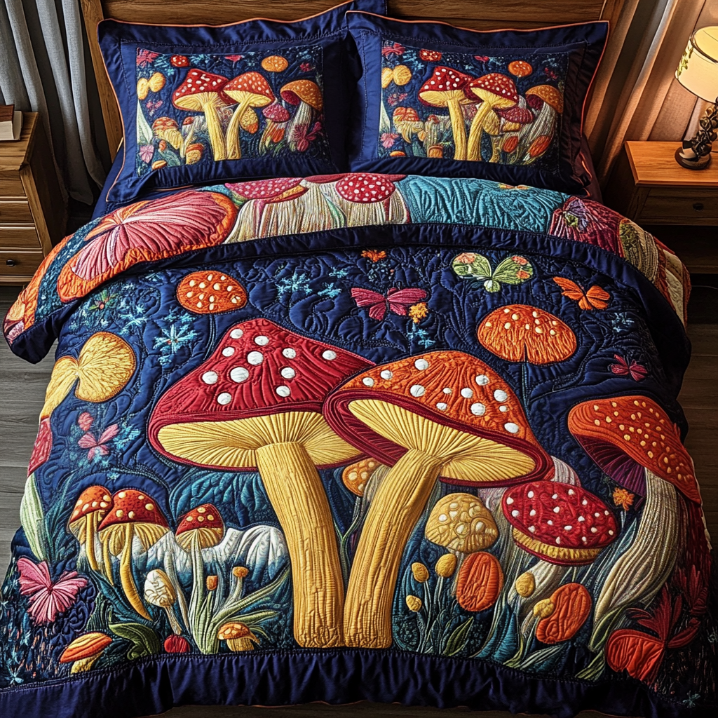 Whimsy Woods Quilted Bedding Set Premium Comforter Set for Restful Nights