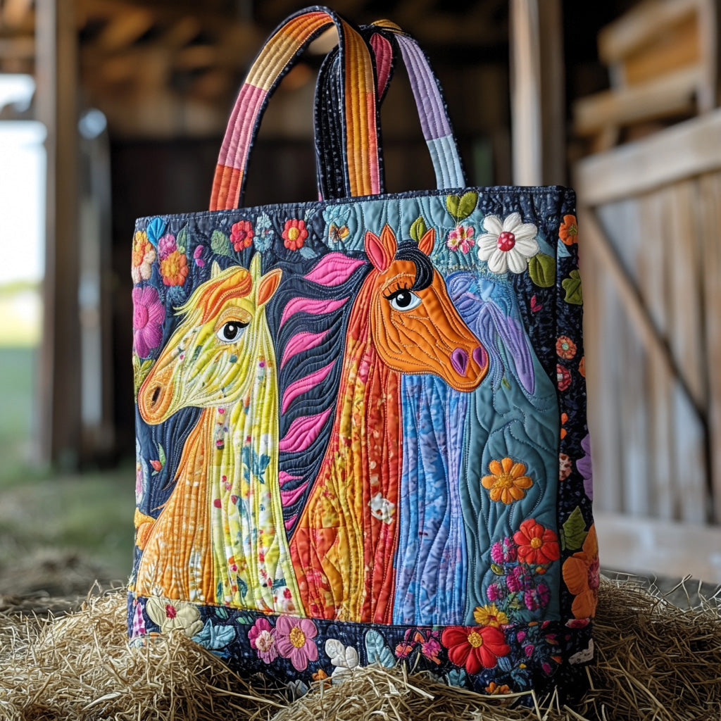 Whinny Pop Quilted Tote Bag Horse Gifts For Equestrian Riders