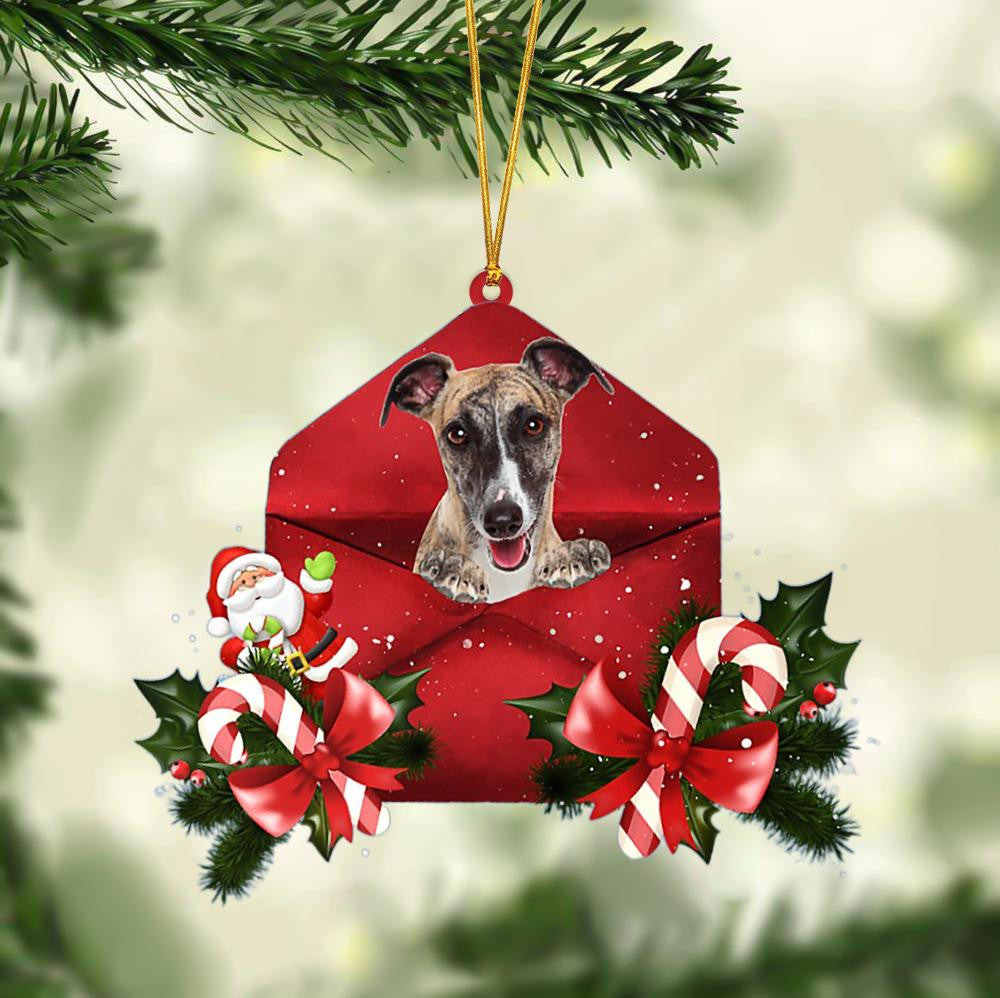 Whippet Christmas Letter Shaped Ornament  Acrylic Dog Christmas Ornament Xmas Dog Gifts