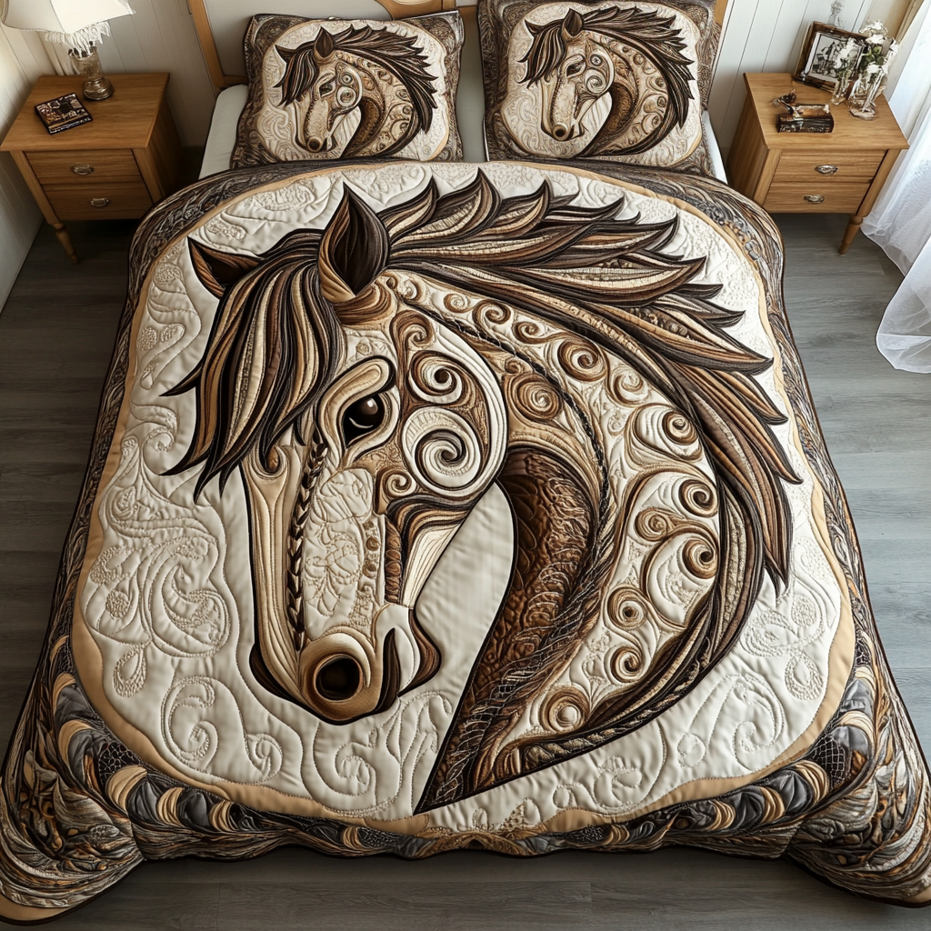 Whirling Horse Quilted Bedding Set Bedroom Decor Ideas Native American Christmas Gift Ideas
