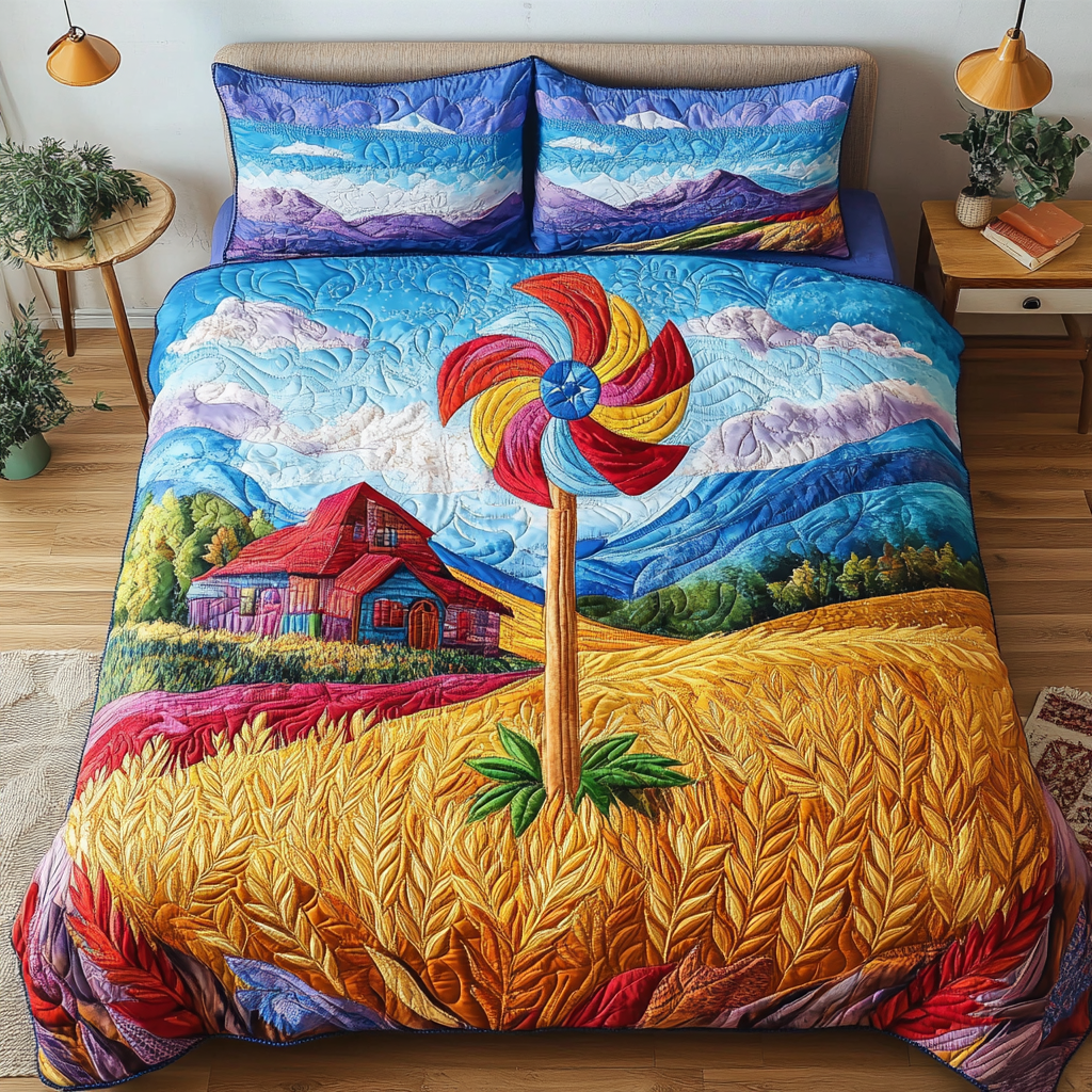 Whirling Pinwheel Quilted Bedding Set Bed Decor Ideas Good Xmas Gifts For Her