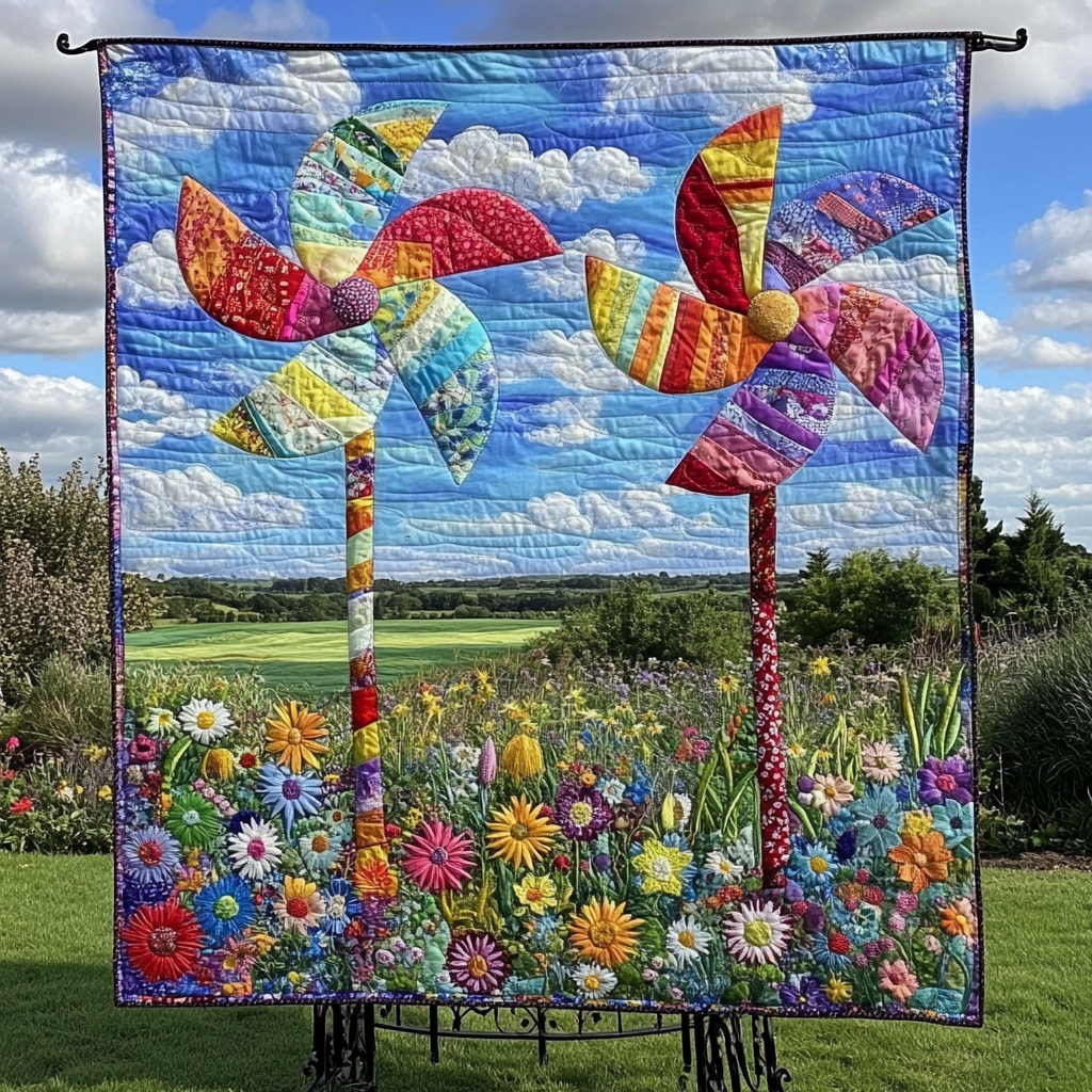 Whirlwind Joy Quilted Blanket Christmas Throw Blanket Birthday Gifts For Nature Lovers