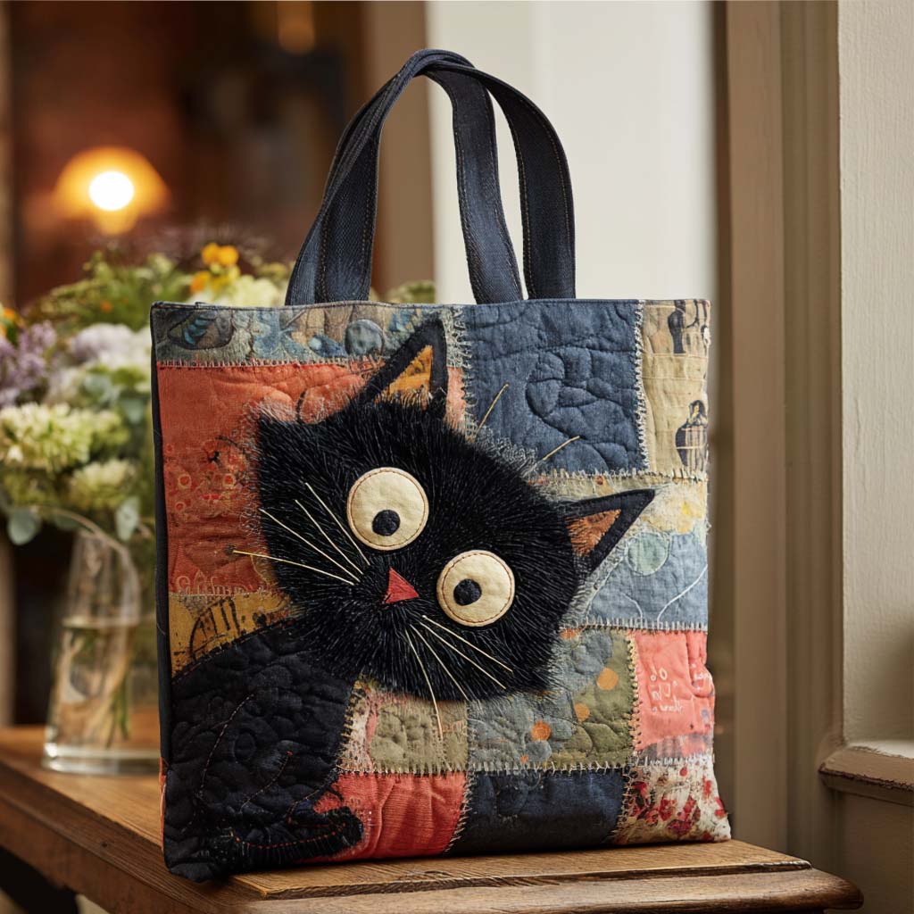 Whisker Cat Quilted Tote Bag Cat Mom Gifts For Mother's Day