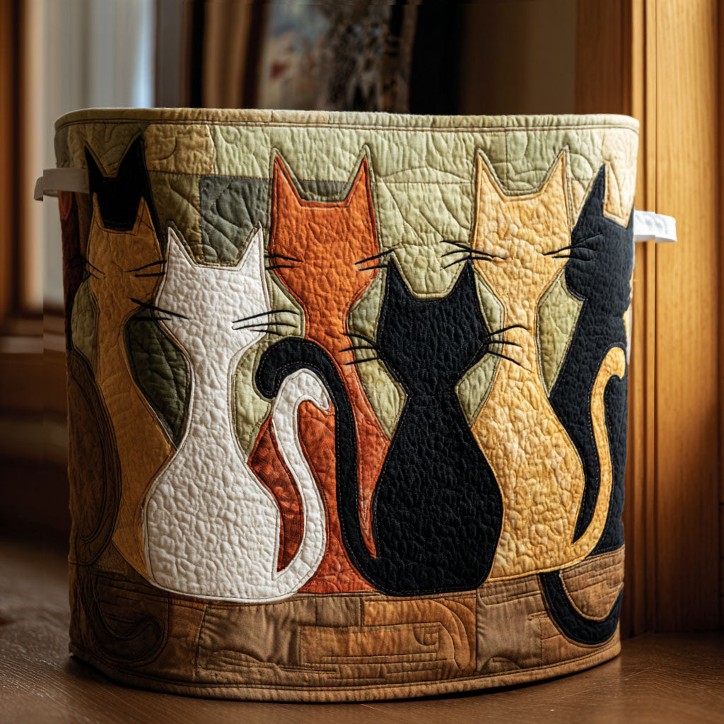 Whisker Companions Quilted Laundry Basket Cozy Quilted Laundry Basket Gift for New Homeowners