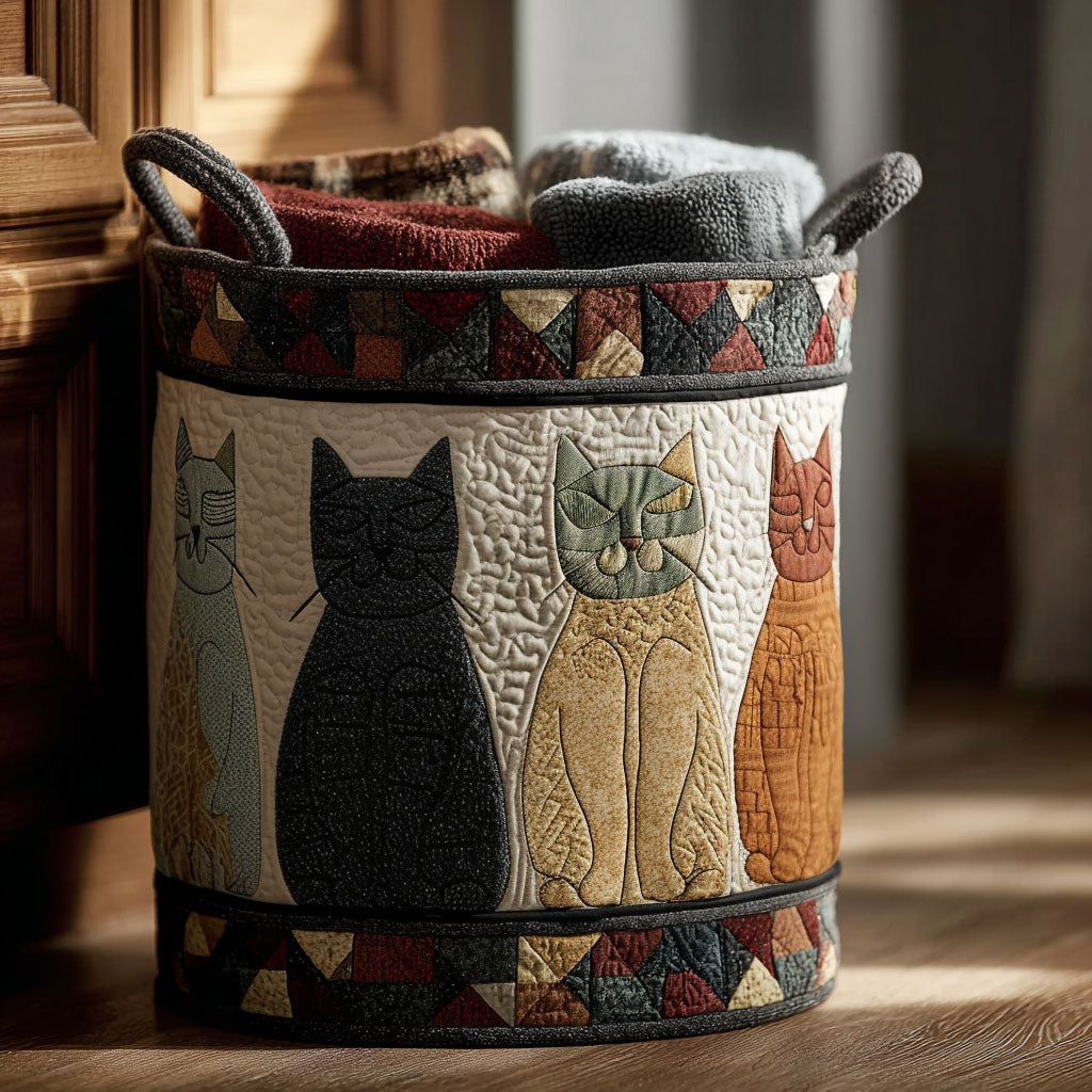 Whisker Parade Quilted Laundry Basket Soft and Durable Quilted Storage Basket for Laundry Room