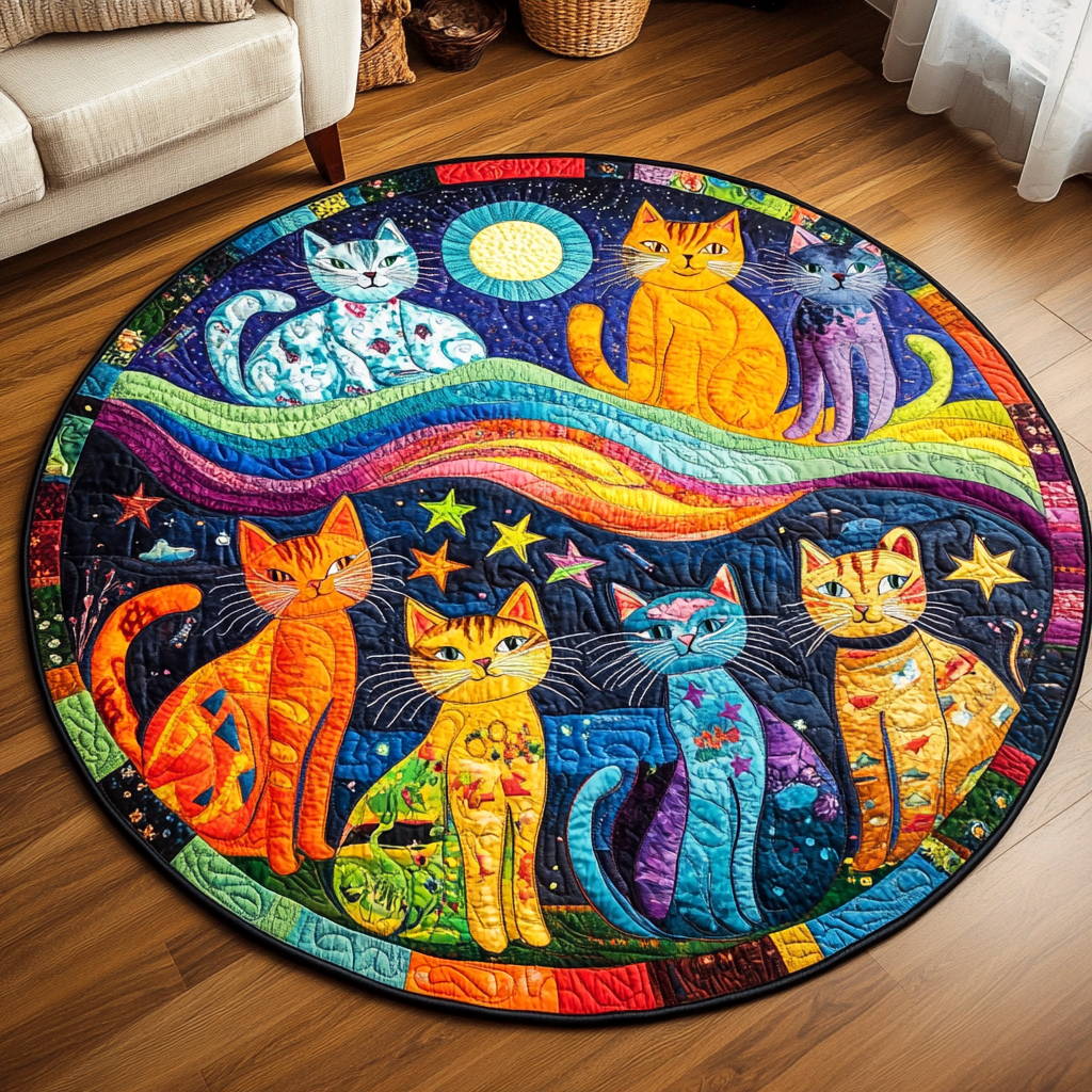Whisker Quilted Round Mat Front Door Idea Cute Cat Gifts For Cat Lovers