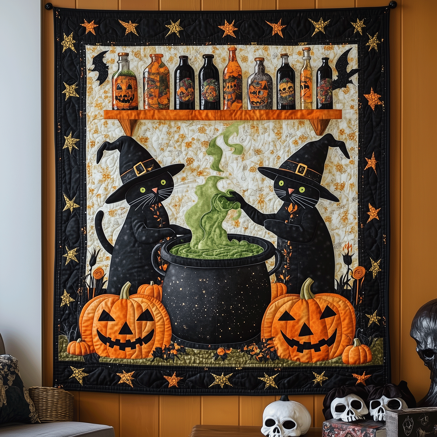 Whisker Witchcraft Quilted Blanket Cat Christmas Gifts