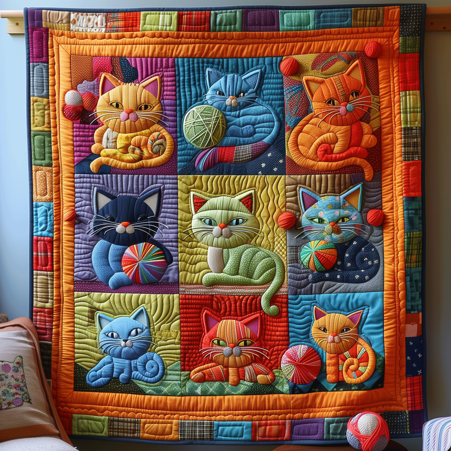 Whisker Wonderland Quilted Blanket Cute Blankets For Her